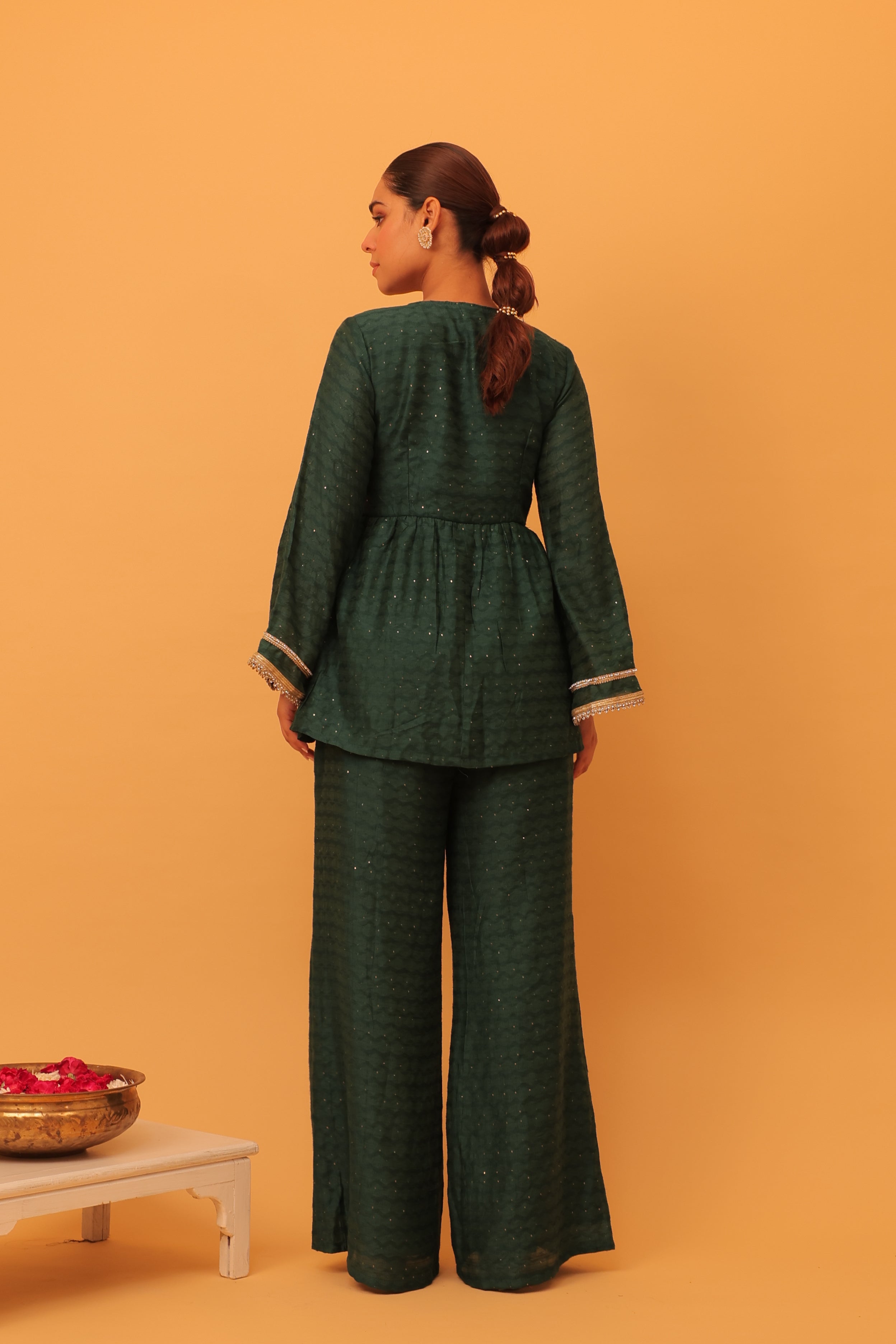Alaya Mehfil Ruby Green Peplum Kurta Set