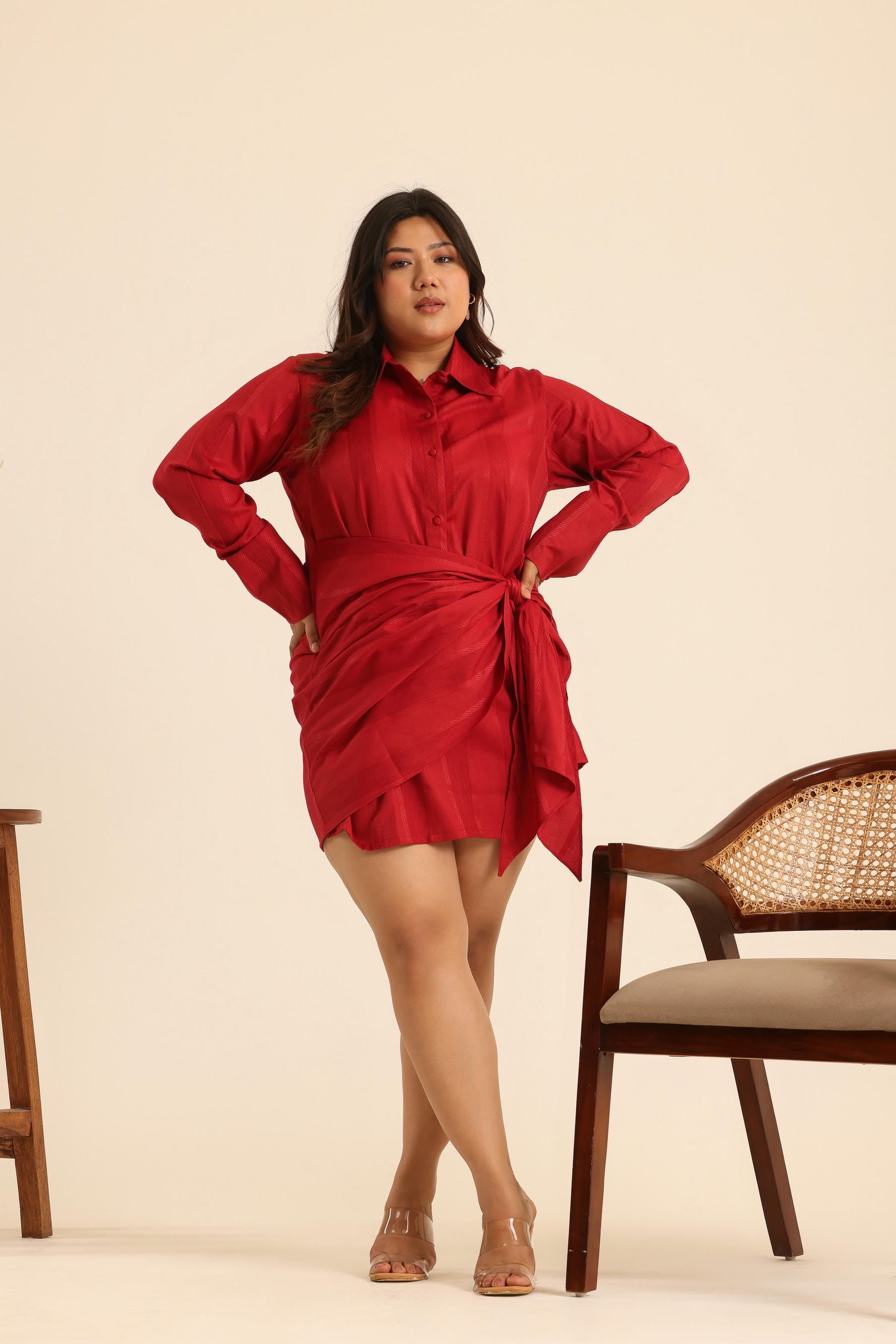 Rangrez Cherry Charm Wrap Dress