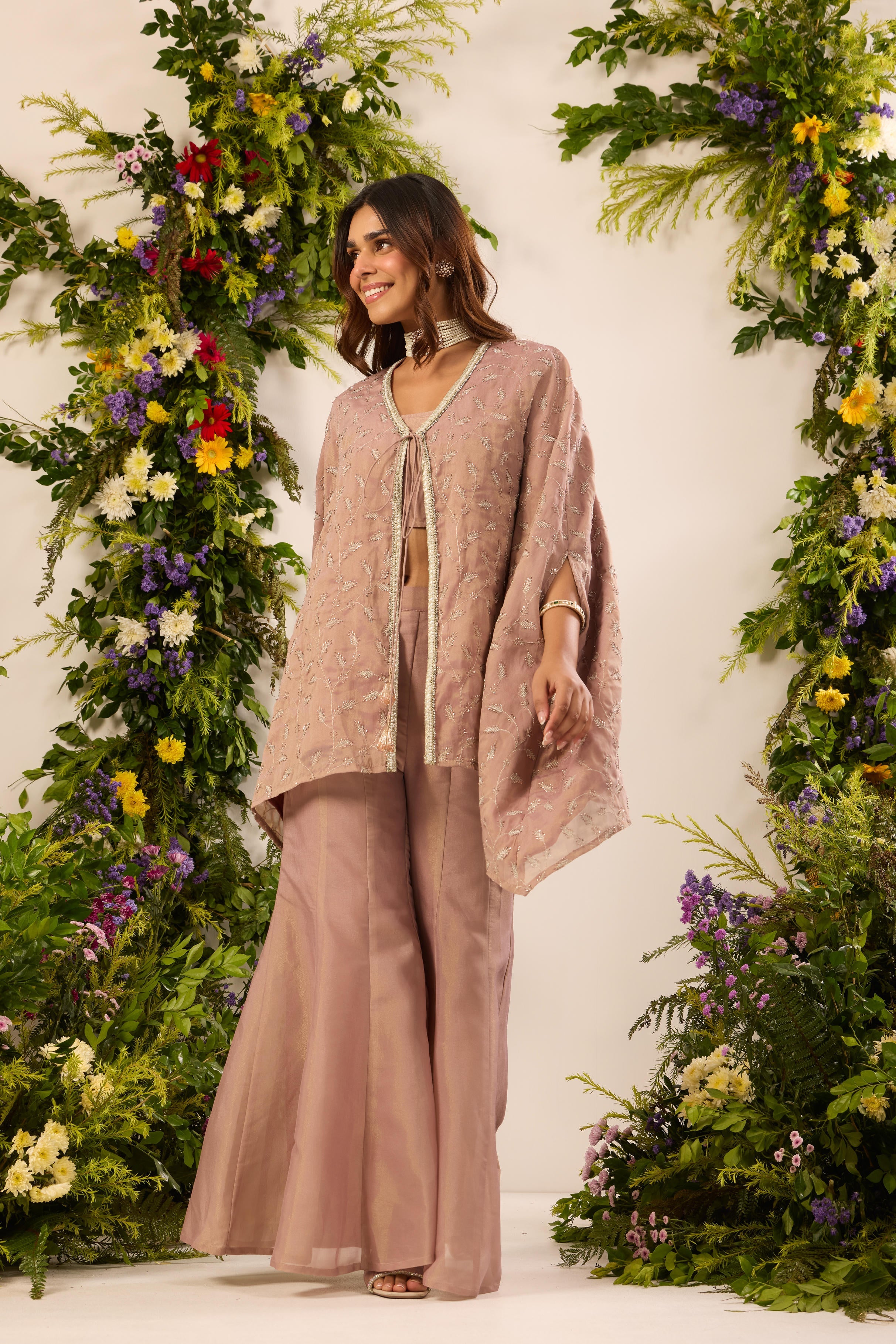 Mastaani Dusty Rose Cape Set