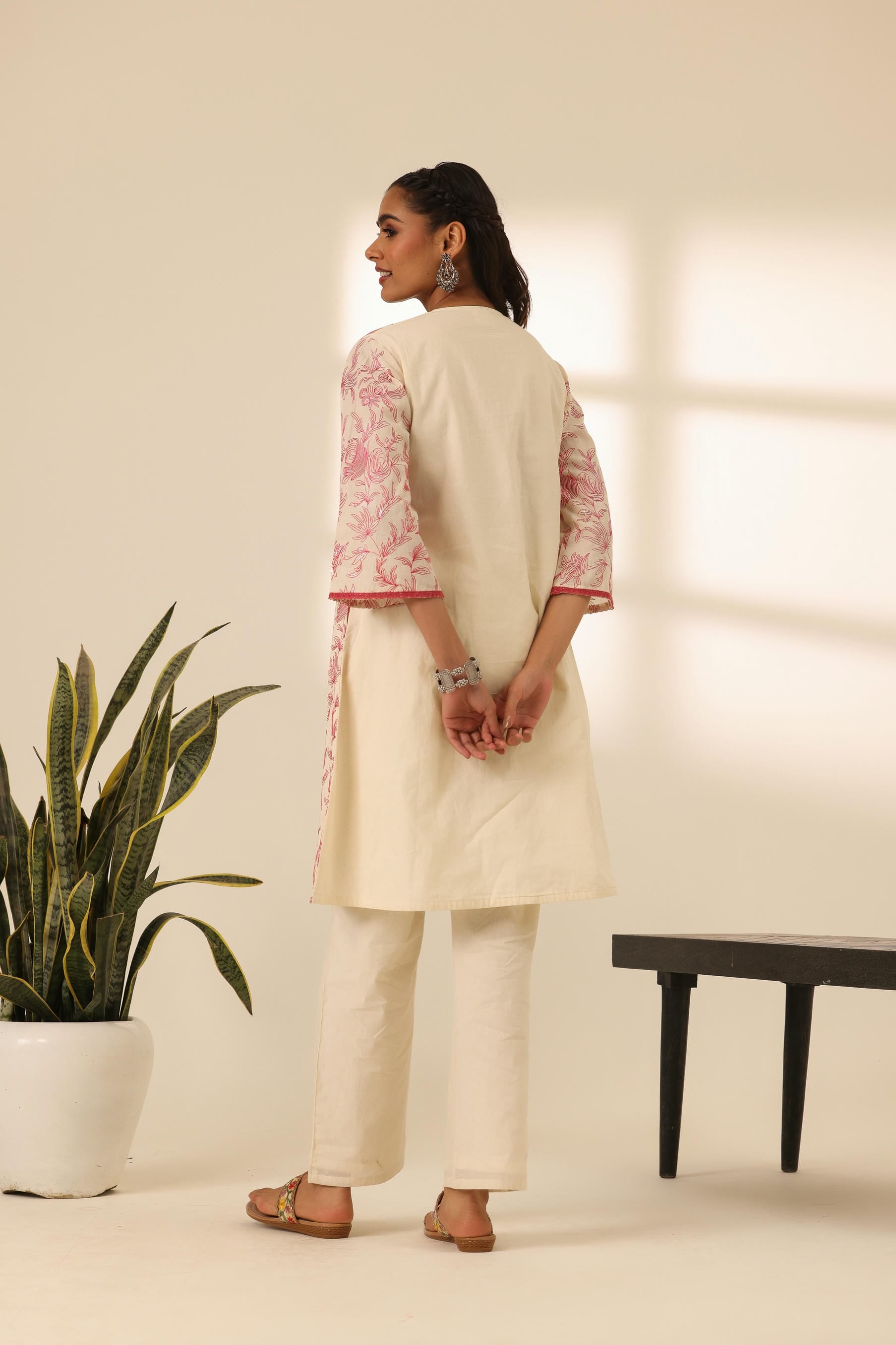Rangrez Fuchsia Glow Embroidered A Line Kurta Set