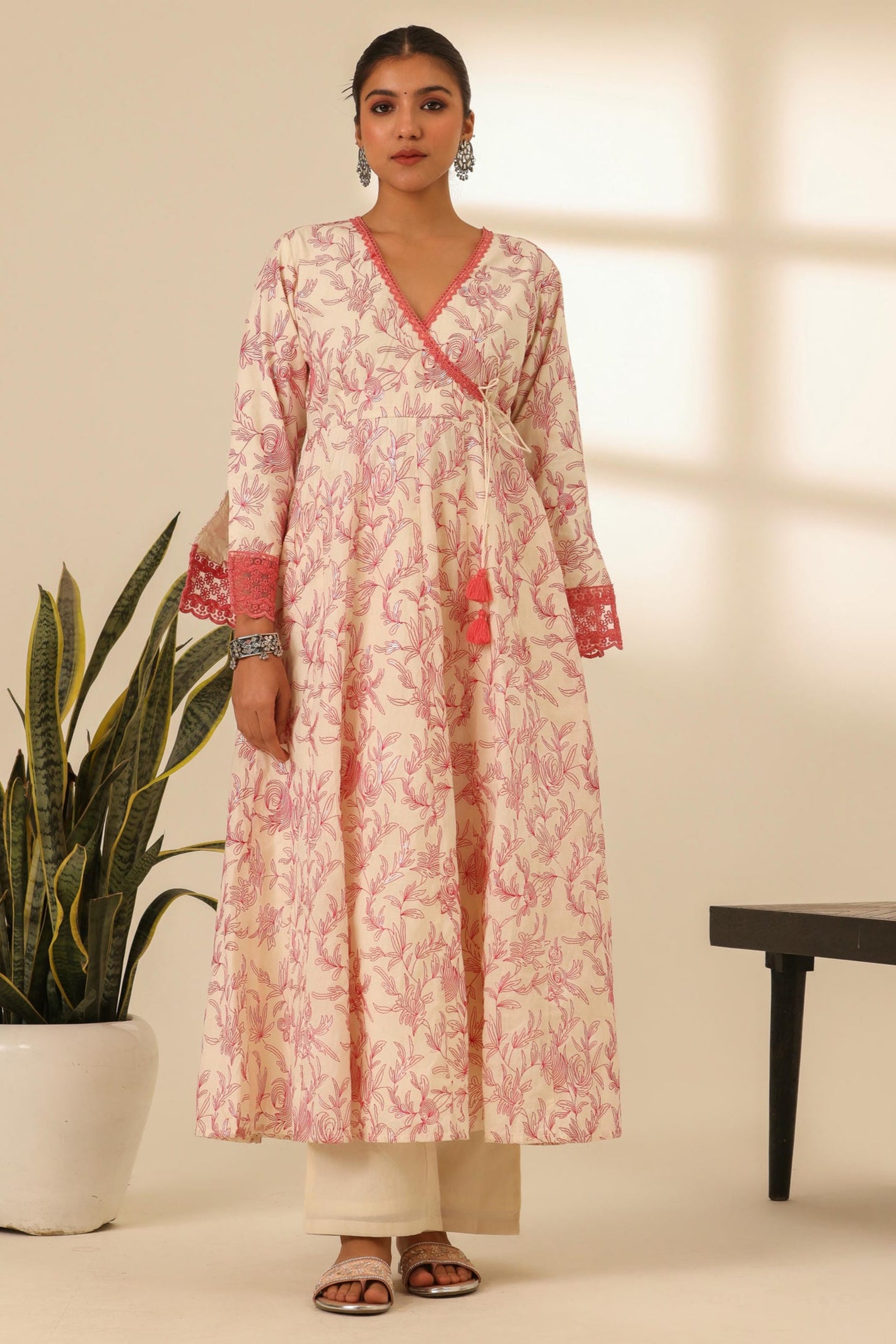 Rangrez Fuchsia Glow Embroidered Anarkali Set