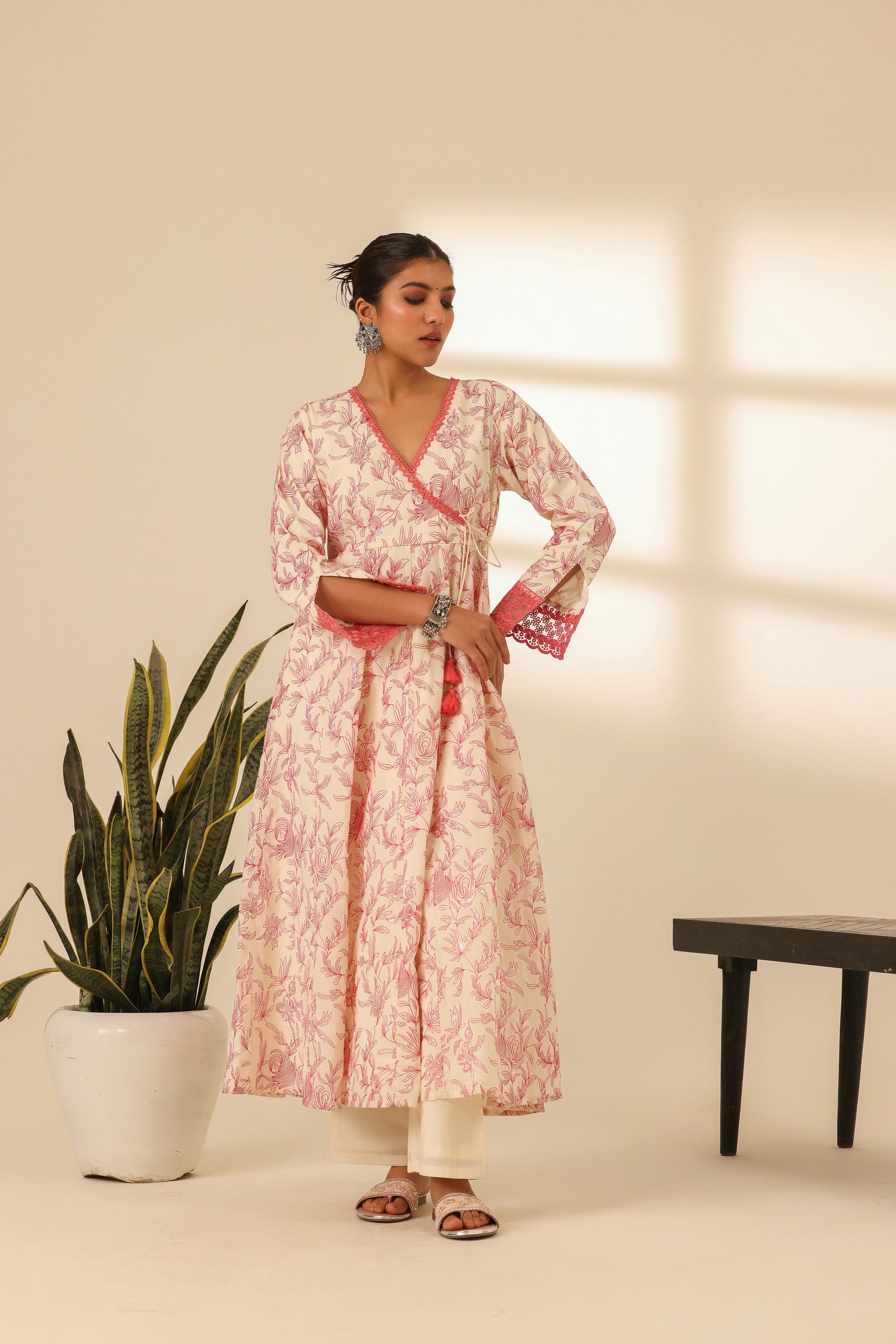 Rangrez Fuchsia Glow Embroidered Anarkali Set
