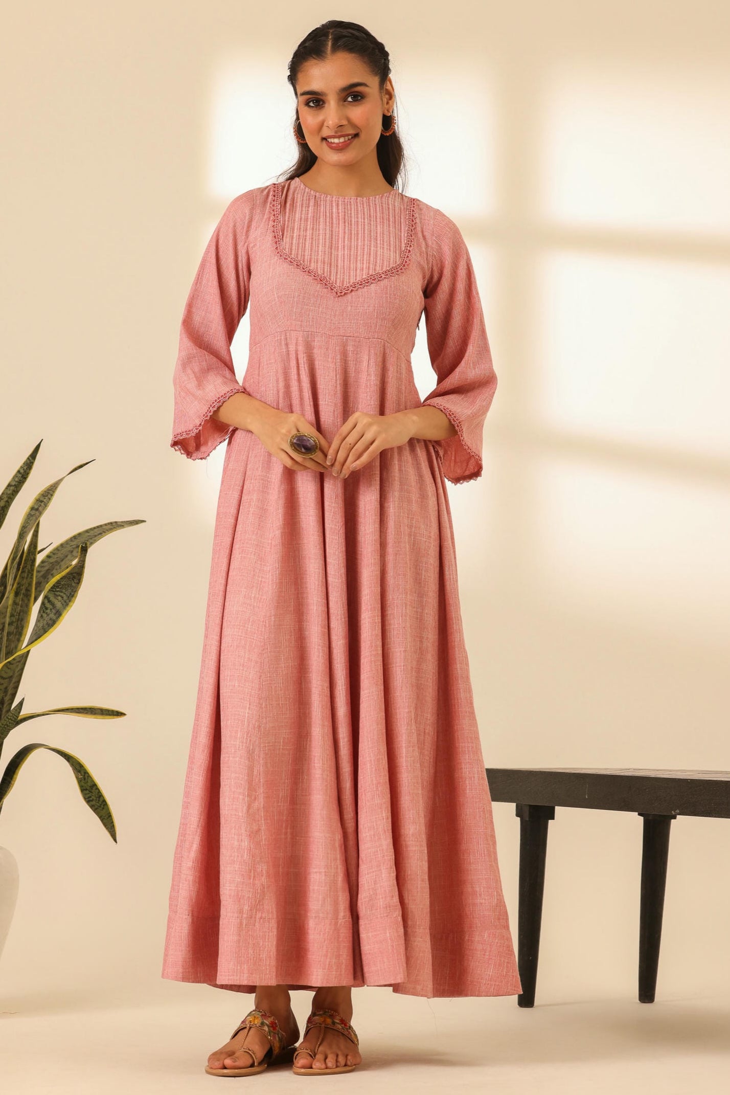 Rangrez Pink Plush Anarkali Dress