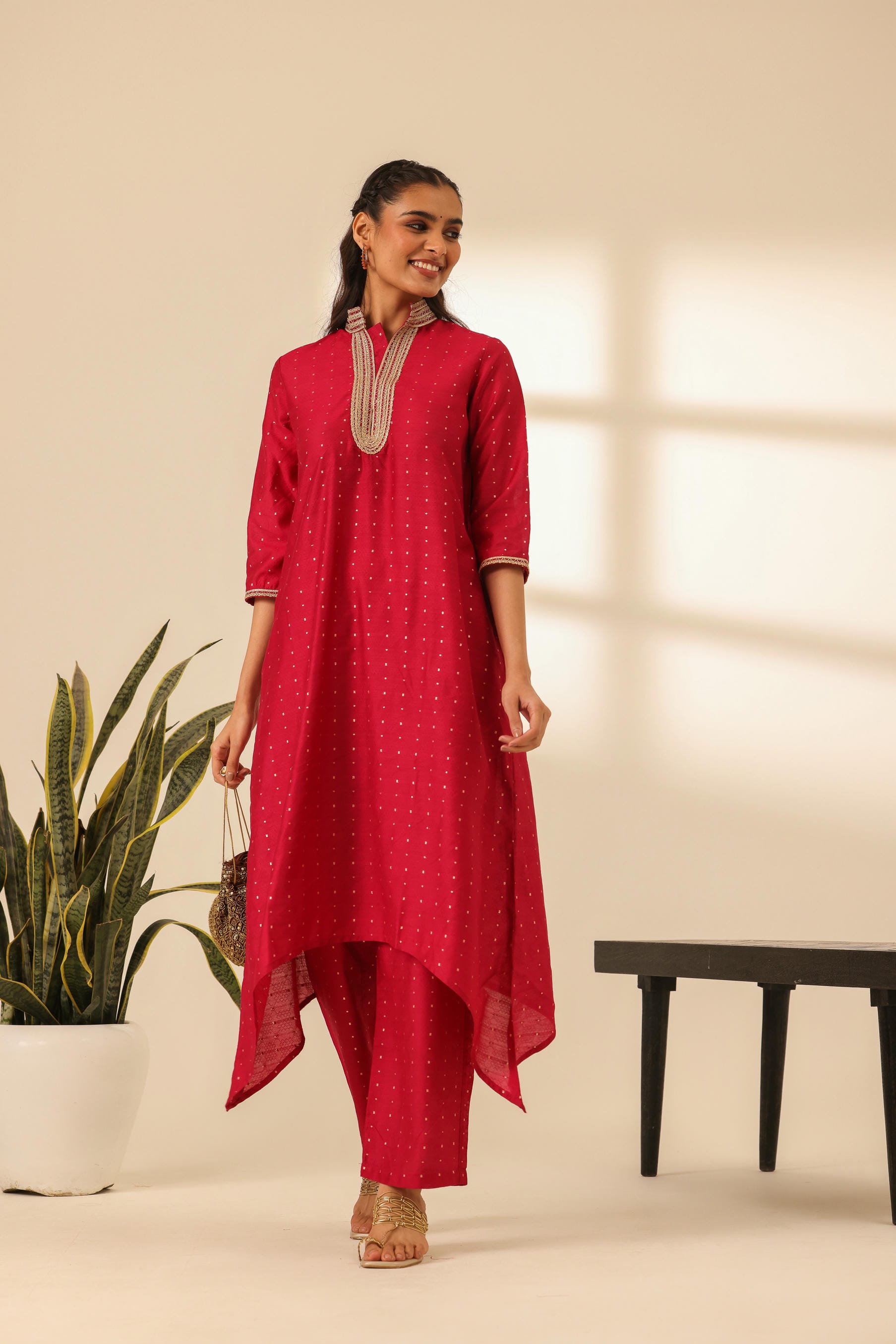 Rangrez Pink Bliss A Line Kurta Set