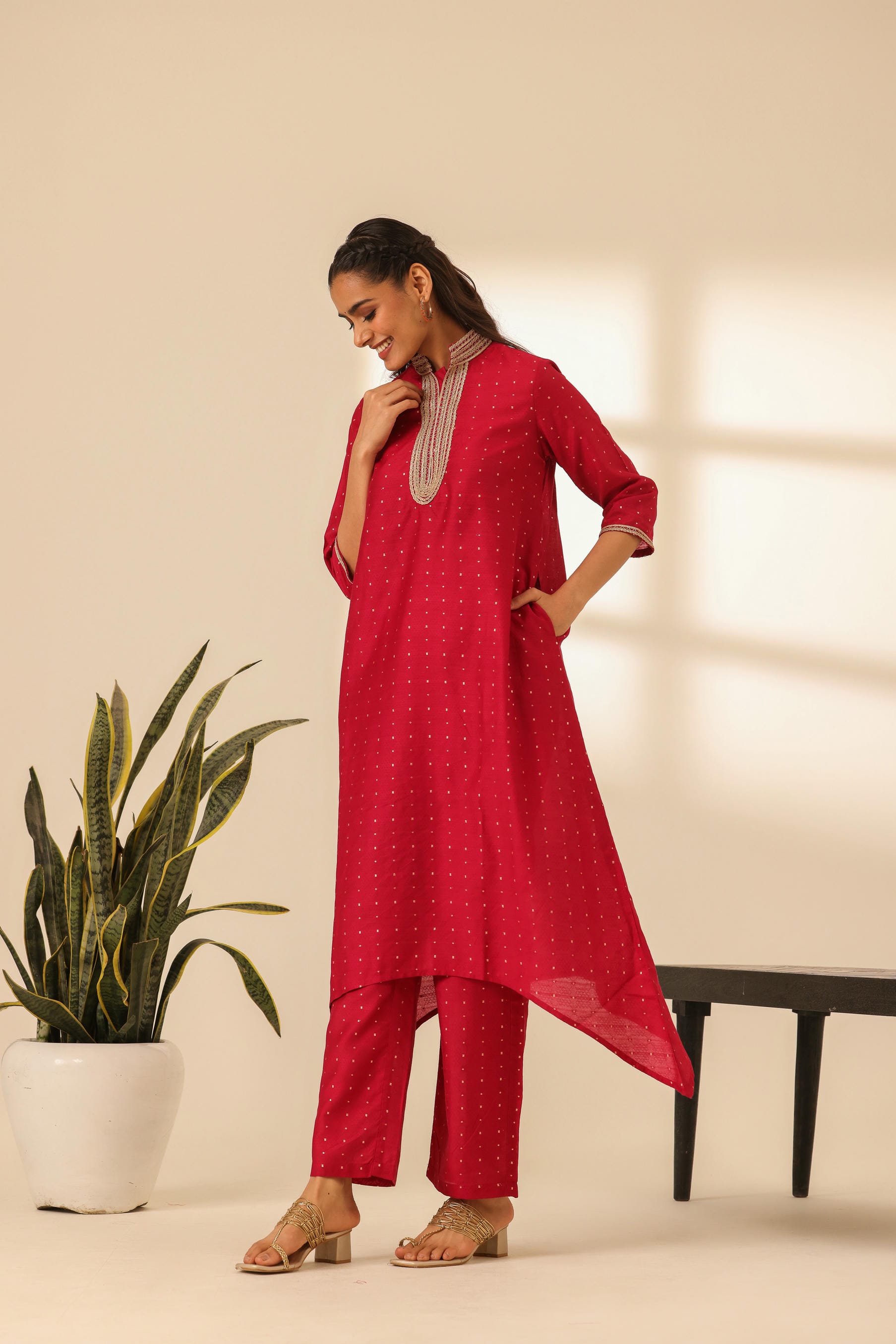 Rangrez Pink Bliss A Line Kurta Set