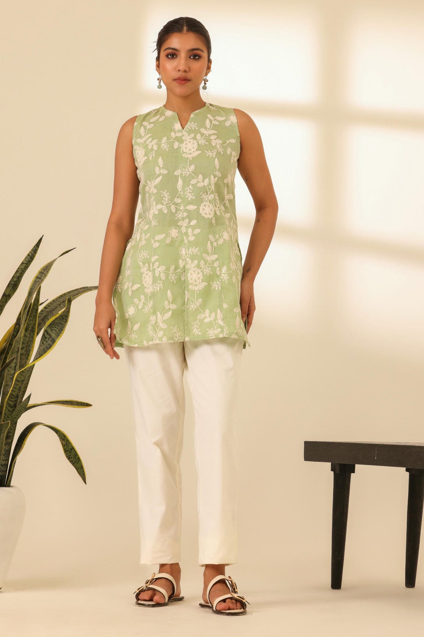 Rangrez Green Embroidered Kurta Set
