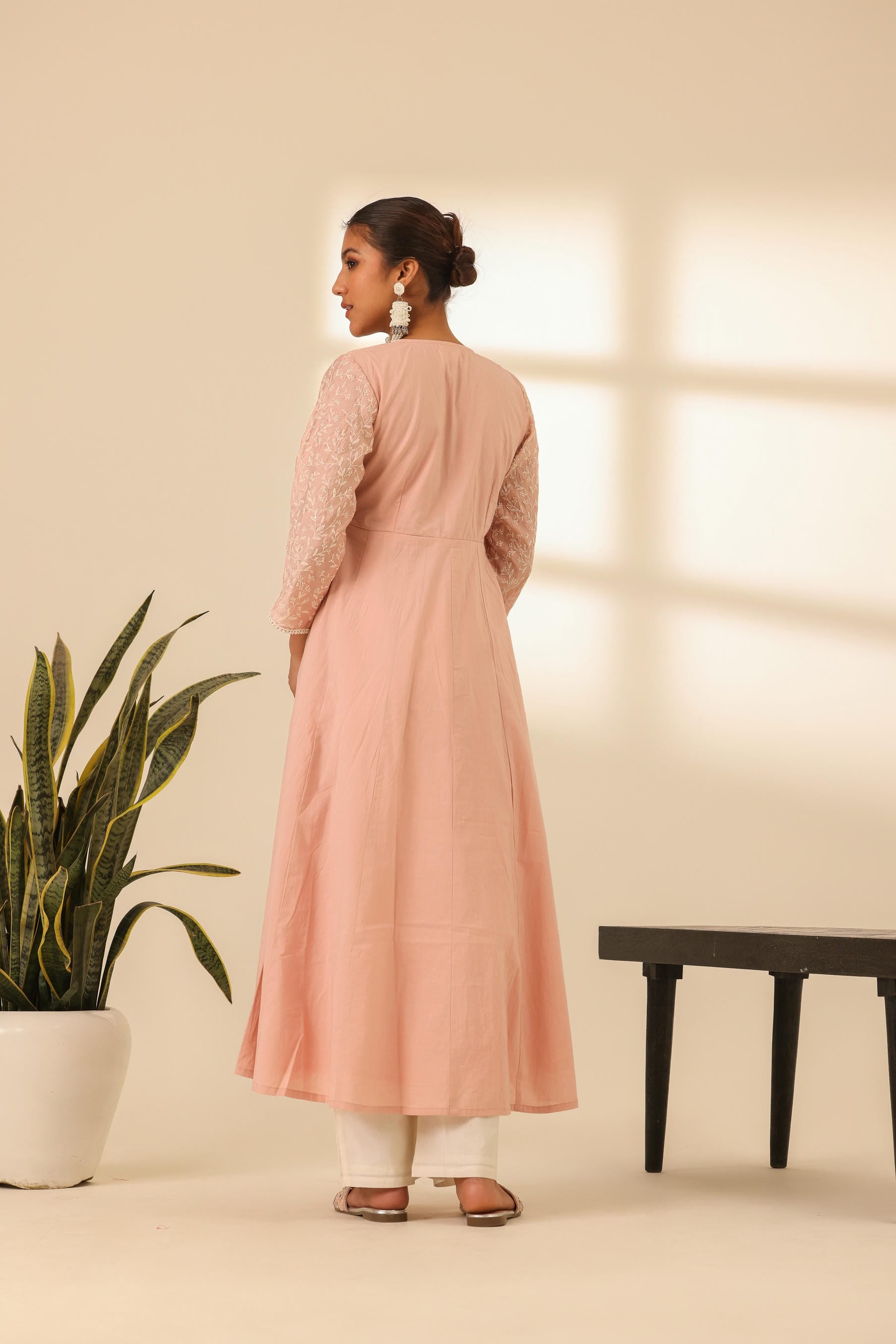 Rangrez Petal Pink Embroidered Anarkali Set