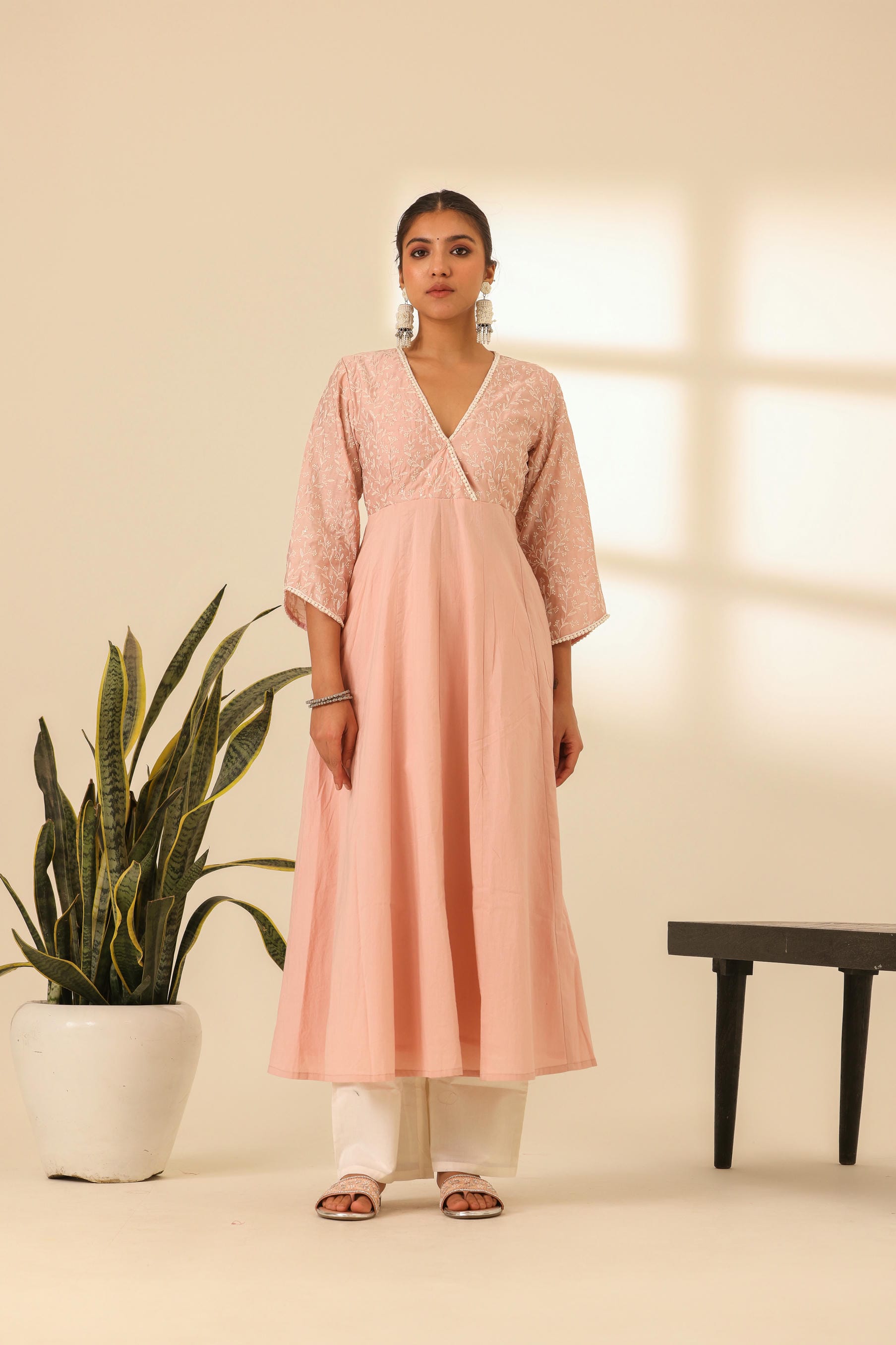Rangrez Petal Pink Embroidered Anarkali Set