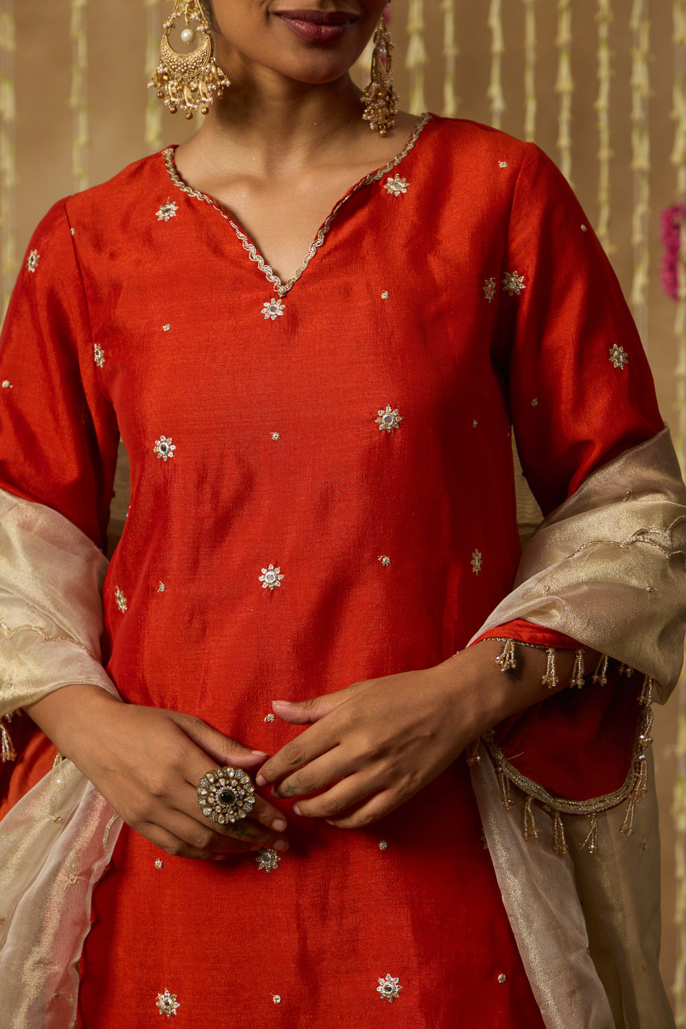 Jhoom Rust Orange Farshi Set