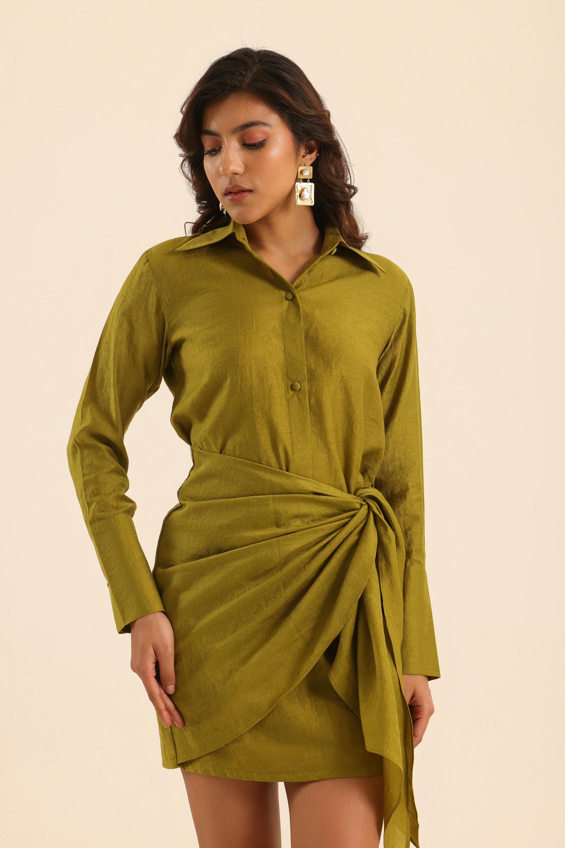 Rangrez Olive Touch Wrap Dress