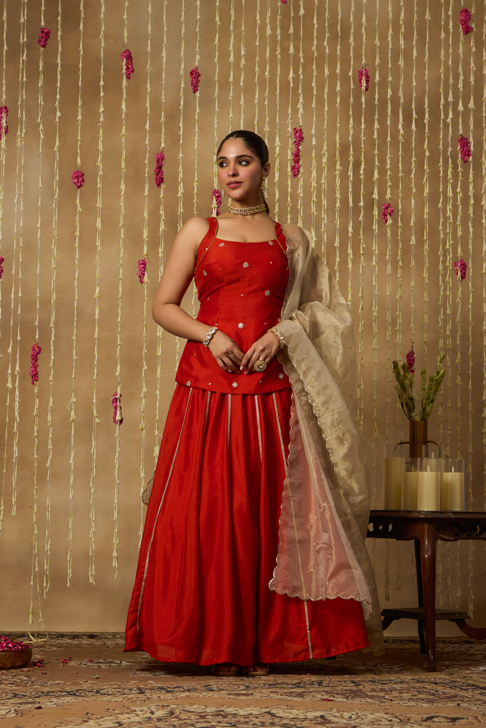 Jhoom Rust Orange Lehenga Set