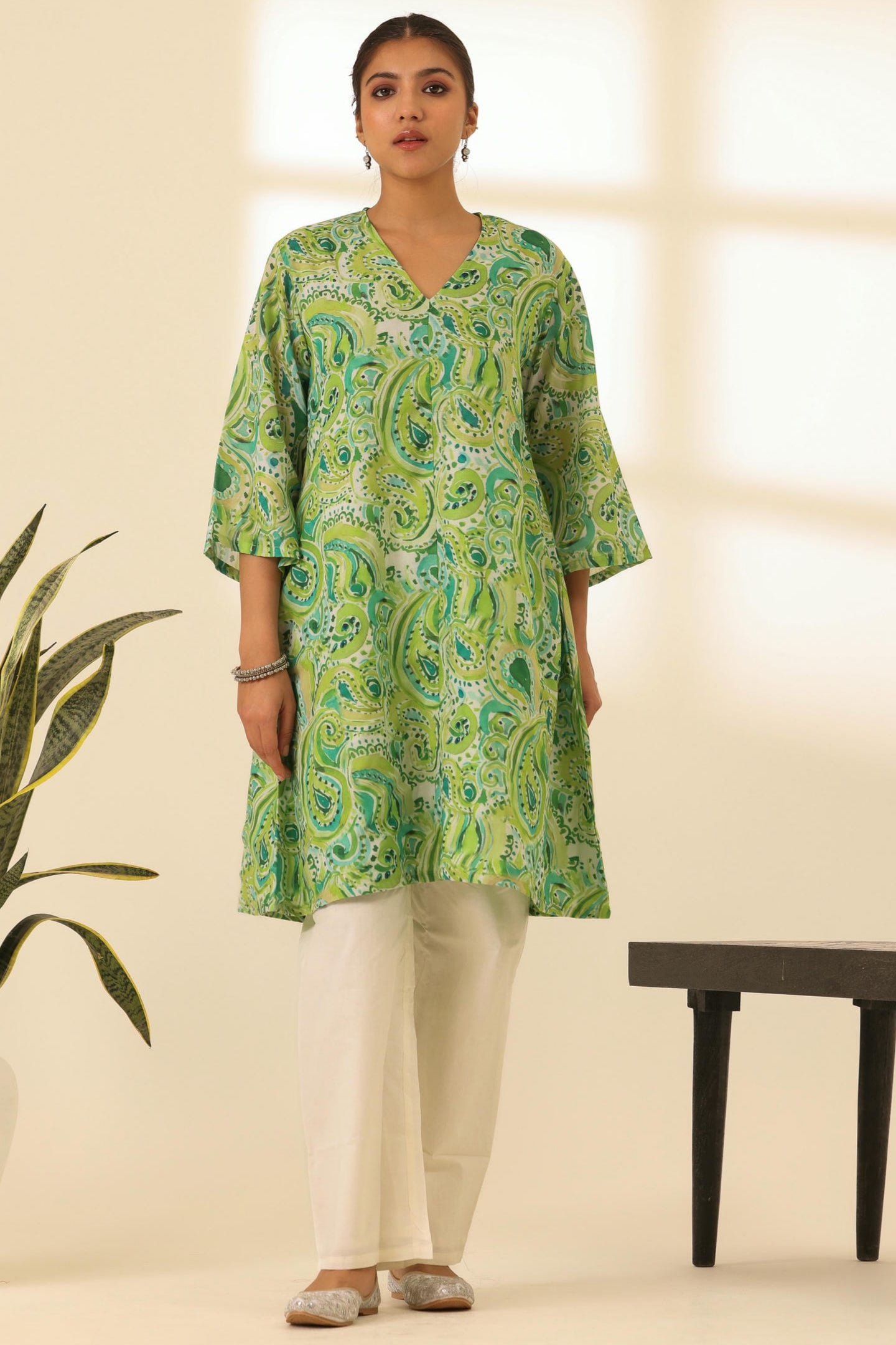 Rangrez Mean Green A Line Kurta Set
