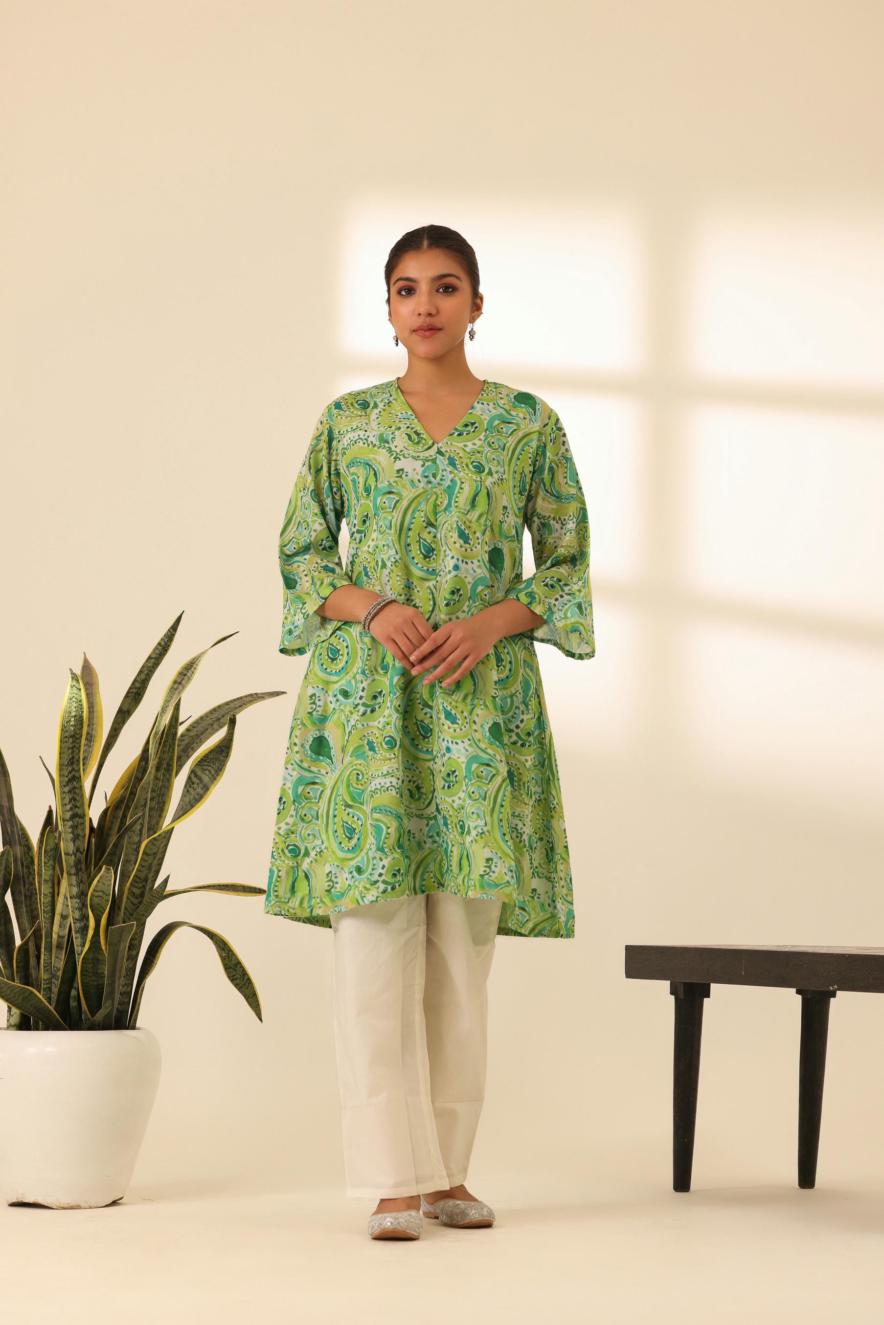 Rangrez Mean Green A Line Kurta Set