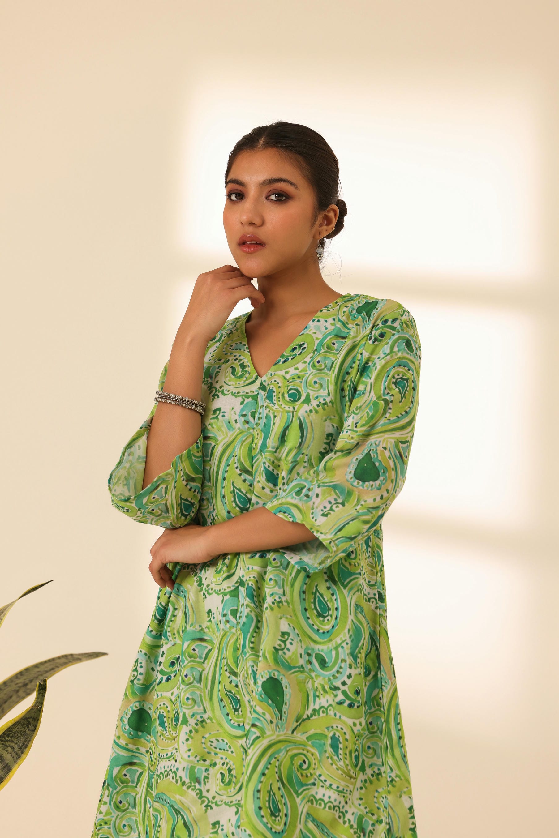 Rangrez Mean Green A Line Kurta Set