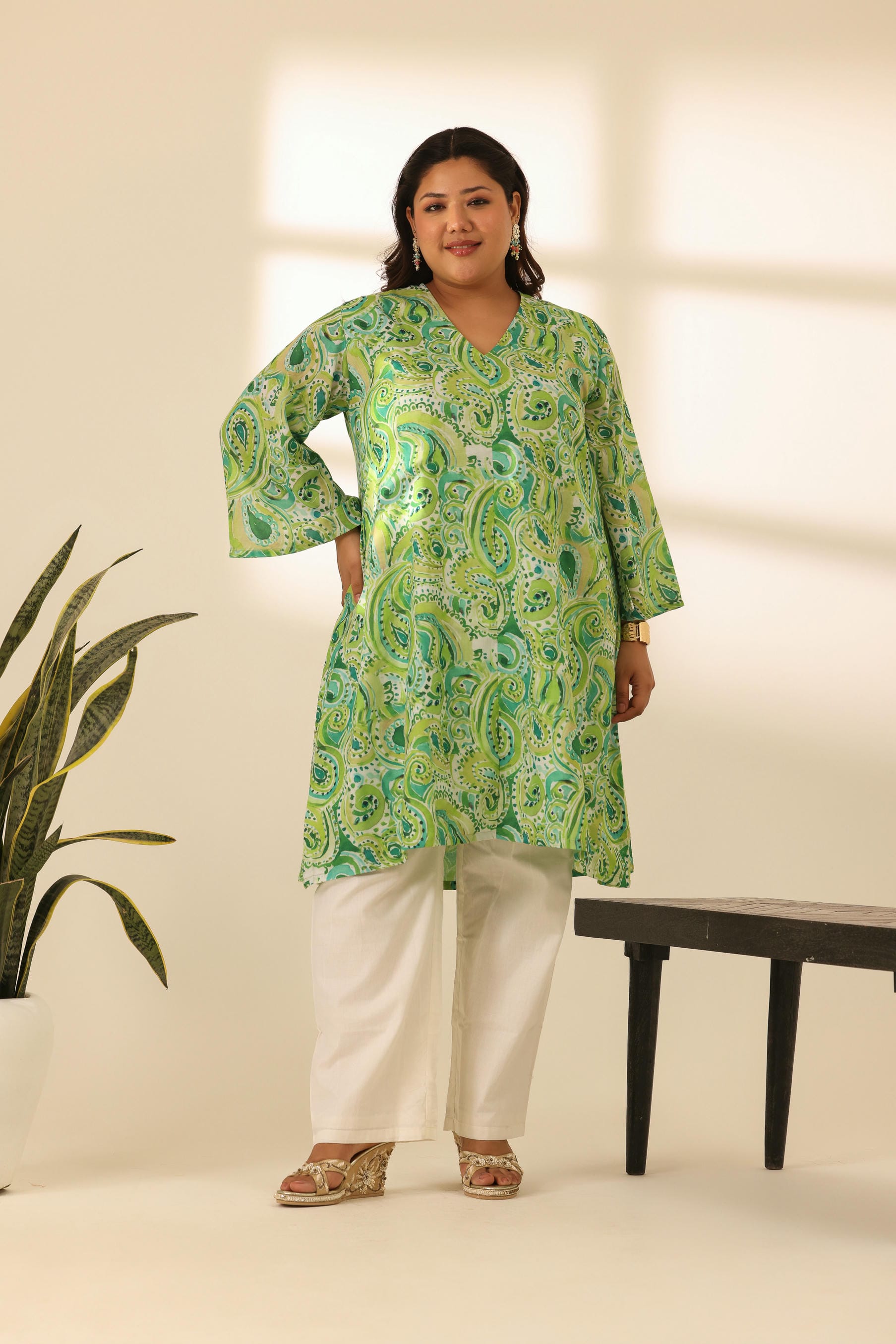 Rangrez Mean Green A Line Kurta Set