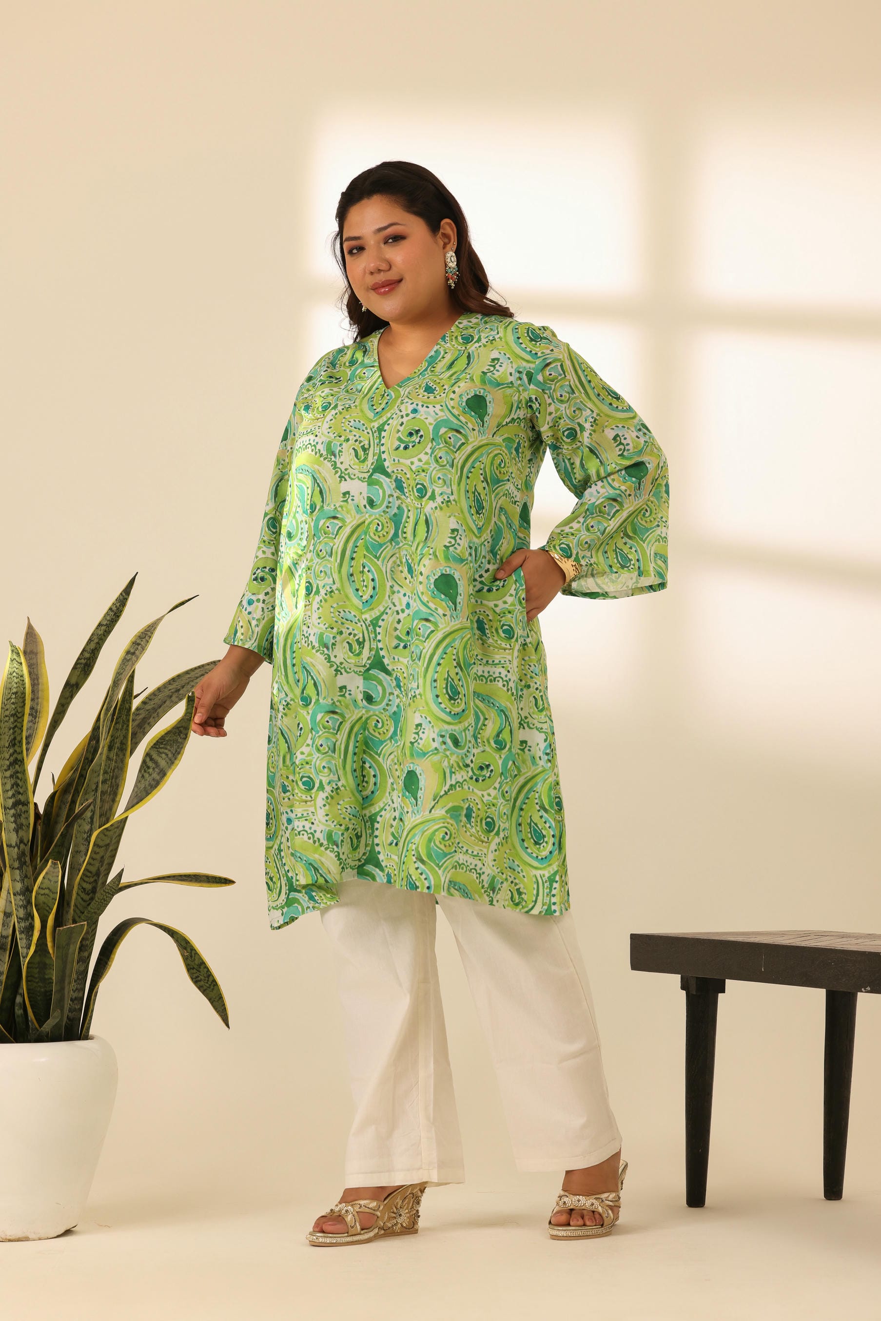 Rangrez Mean Green A Line Kurta Set