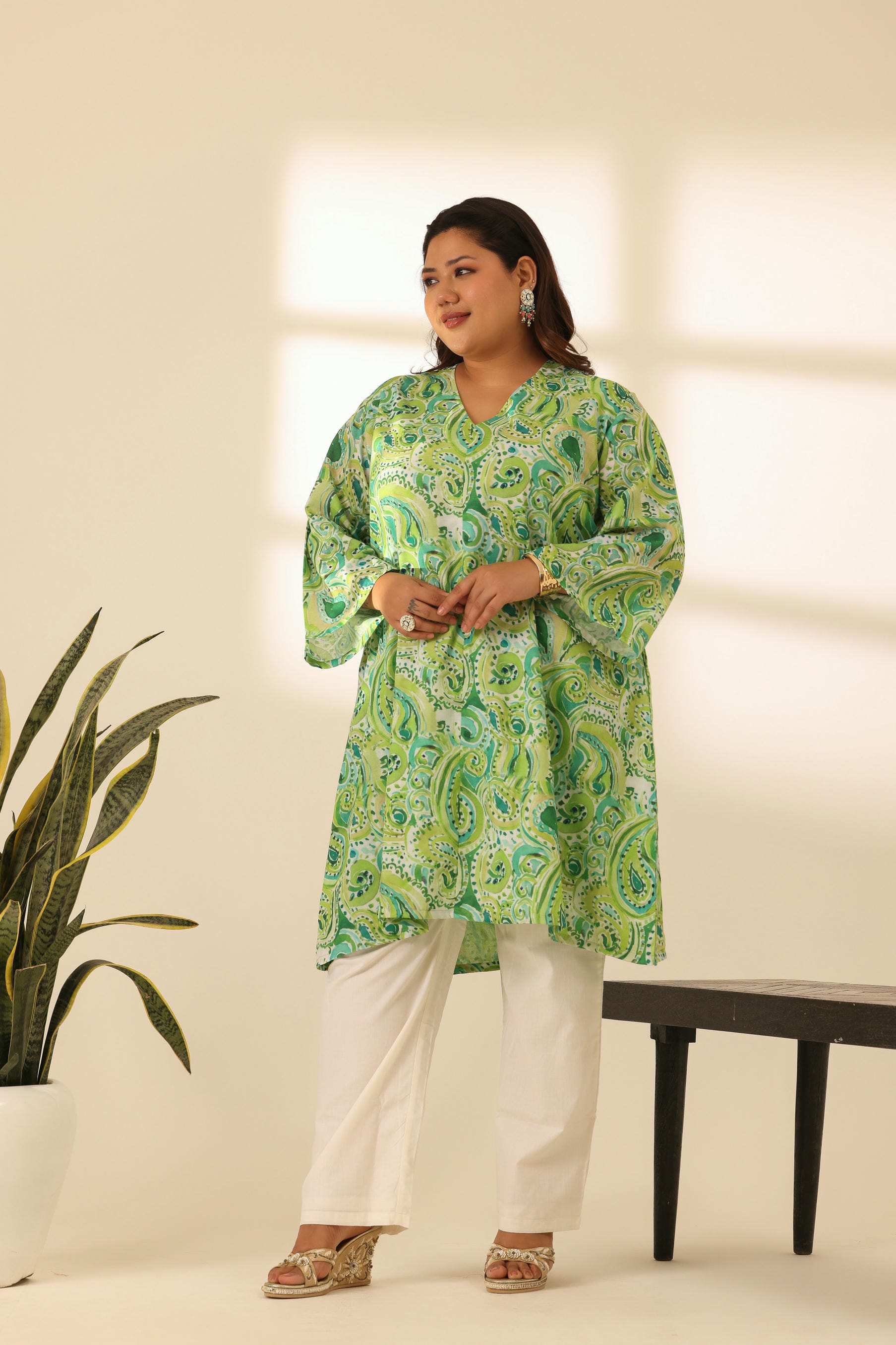 Rangrez Mean Green A Line Kurta Set