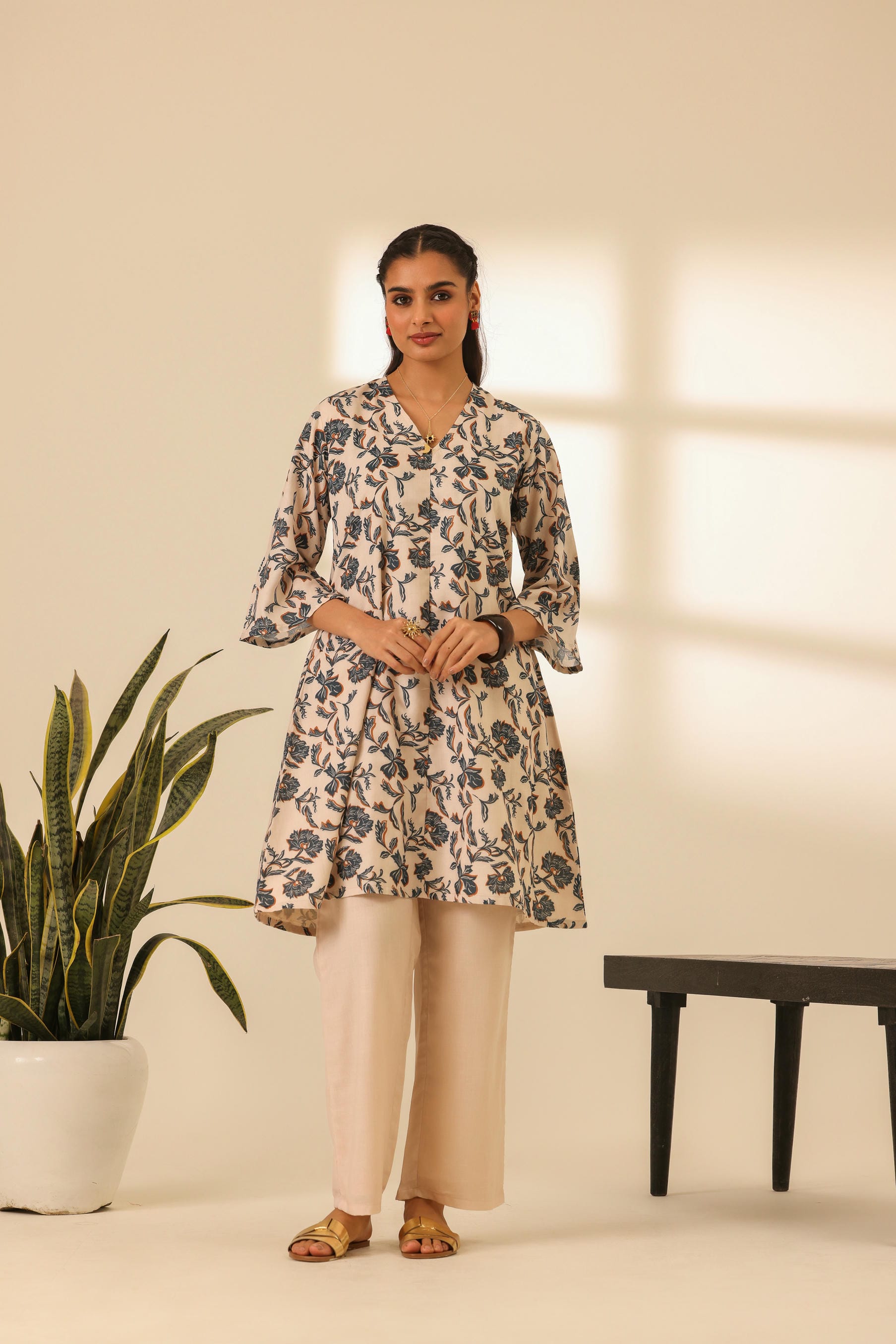 Rangrez Maple Dust A Line Kurta Set