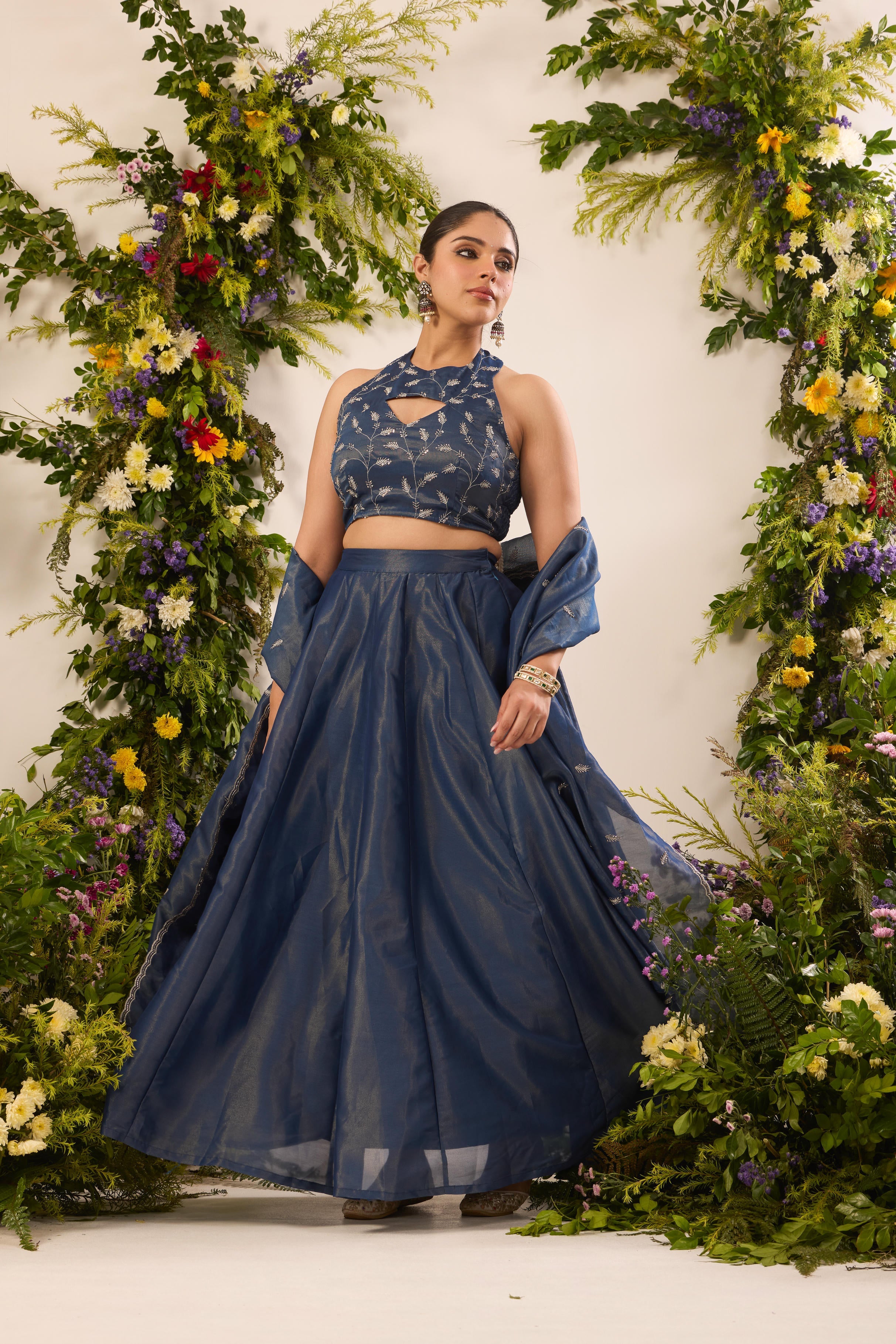 Mastaani Midnight Blue Majestic Lehenga Set