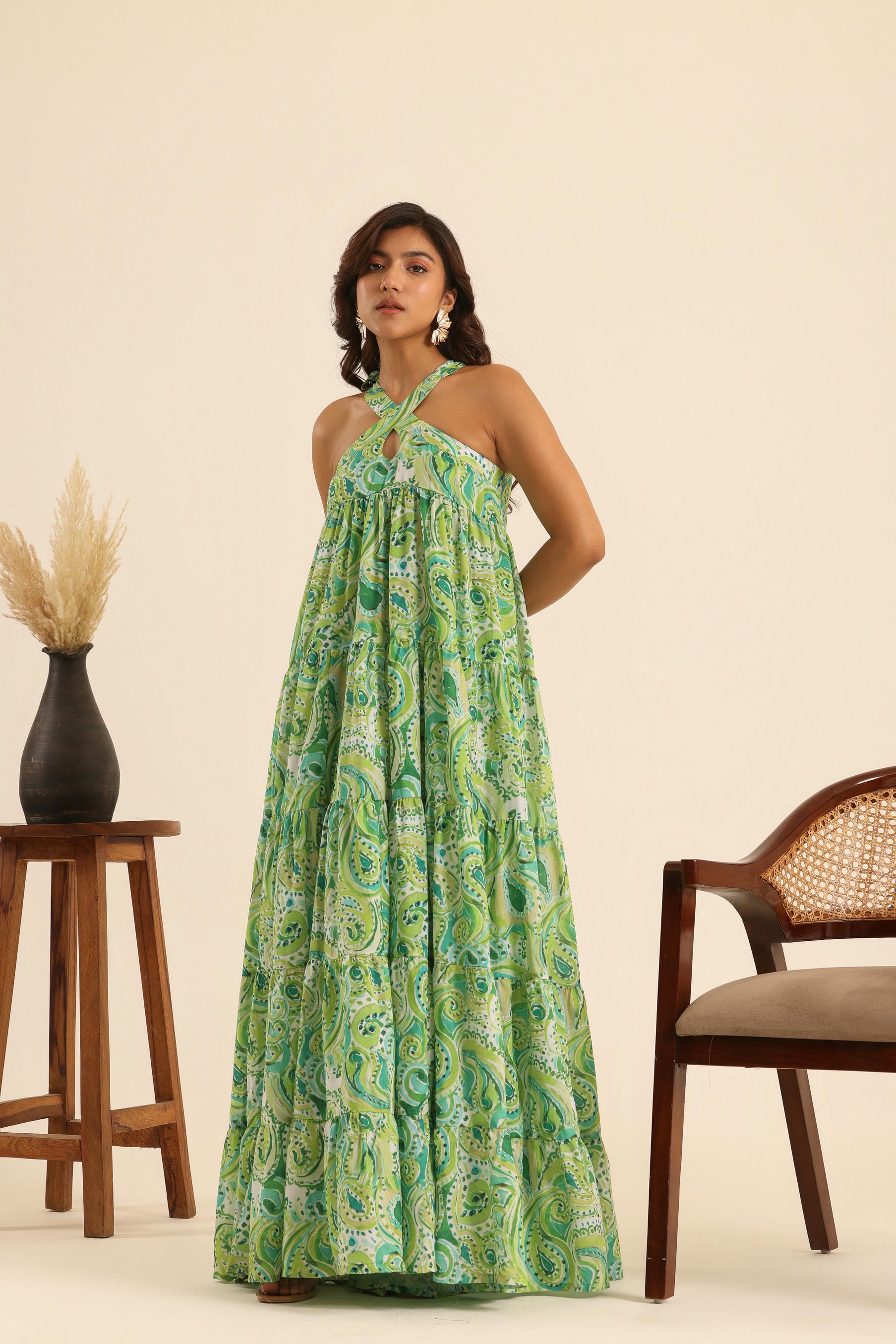Rangrez Mean Green Maxi Dress