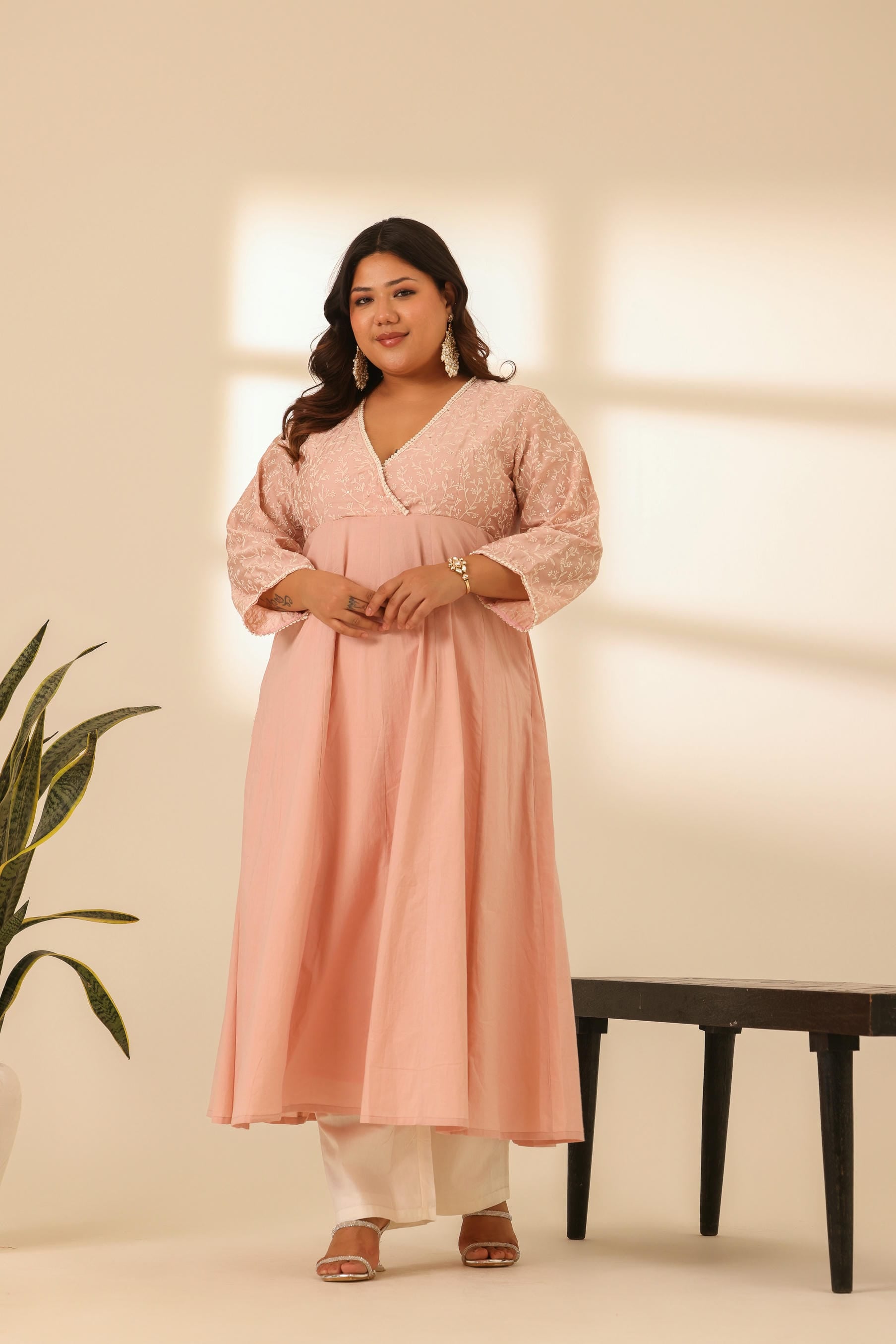 Rangrez Petal Pink Embroidered Anarkali Set