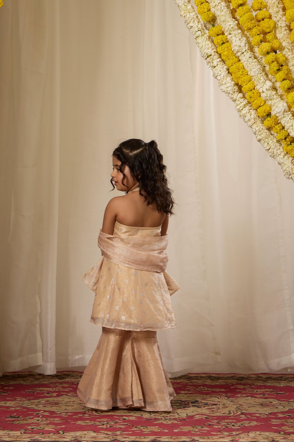 Alaya Kids Champagne Mist Kurta Set