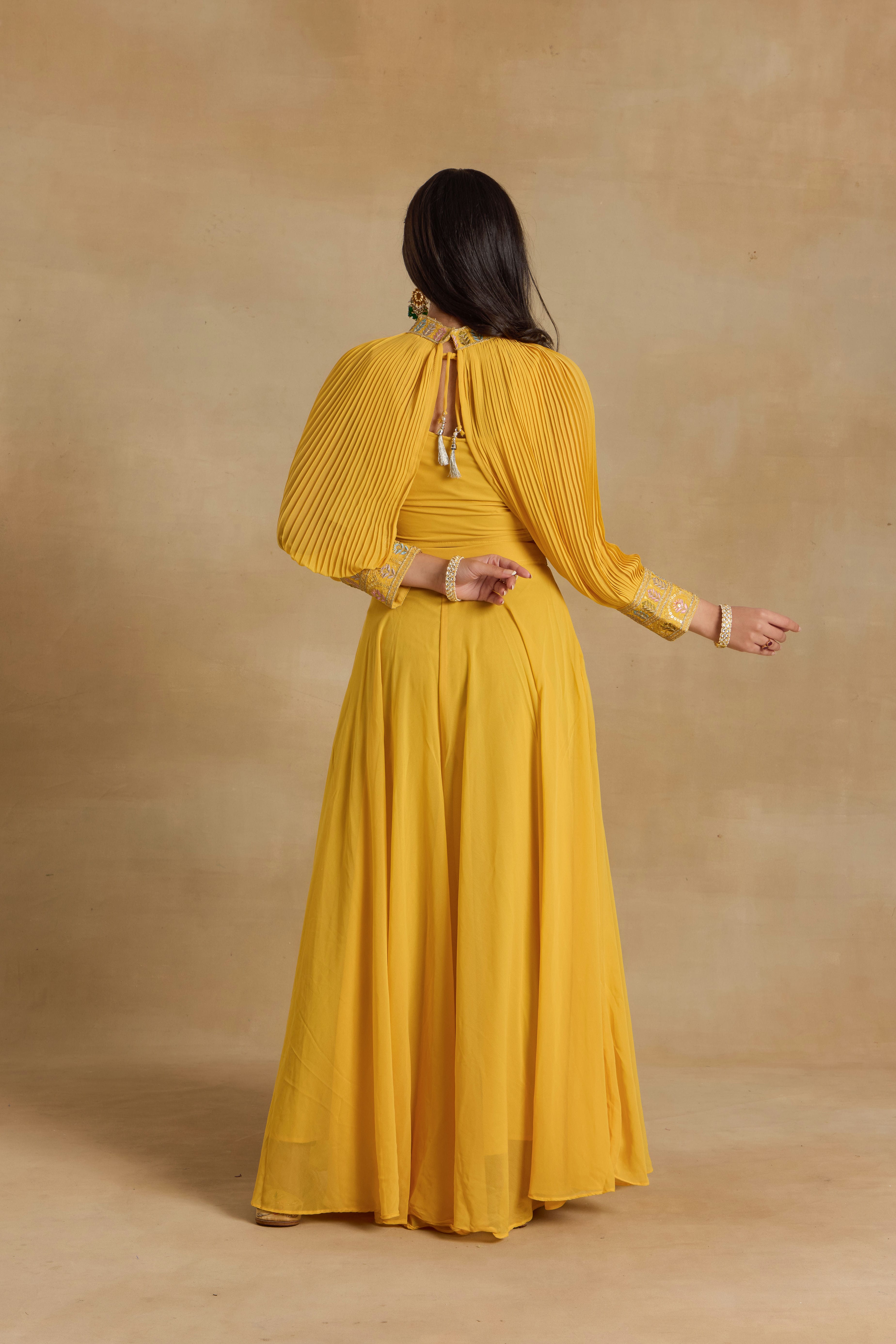 Alaya Heer Haldi Yellow Peplum Sharara Set