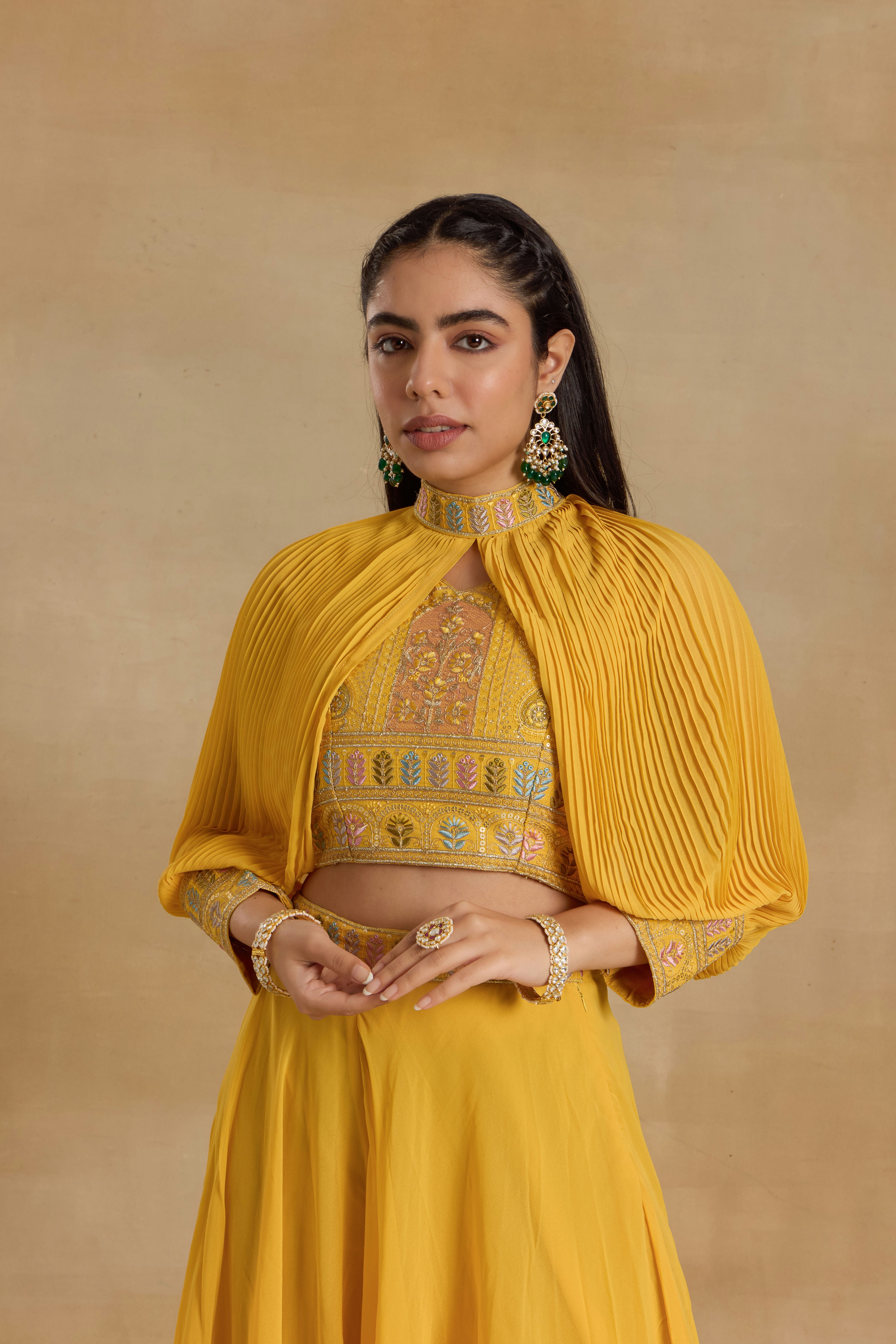 Alaya Heer Haldi Yellow Peplum Sharara Set