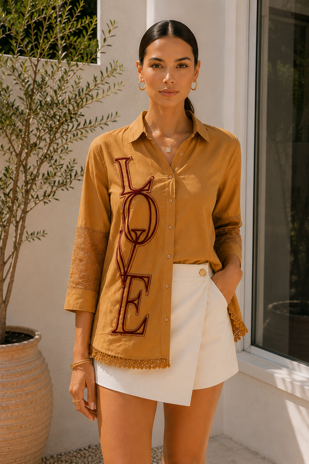 Amalfi Mustard Statement Shirt