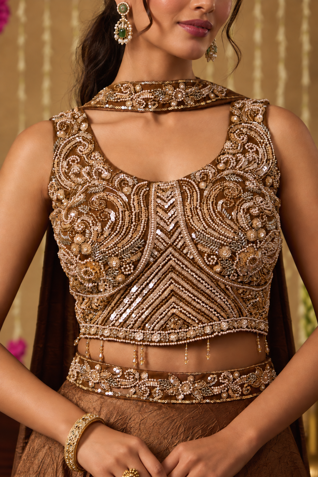 Jhoom Mint Embroidered Overlay Set