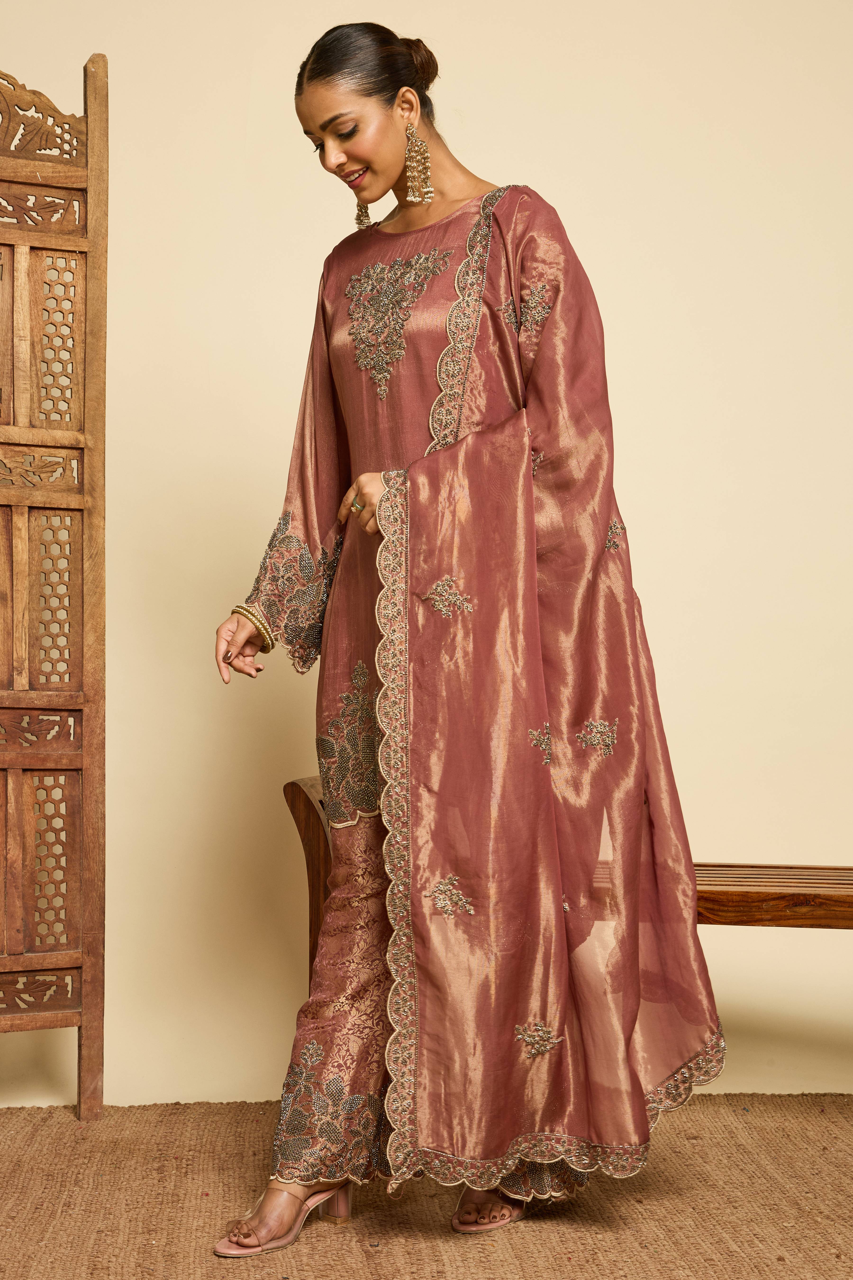 Malang Old Rose Sharara Set