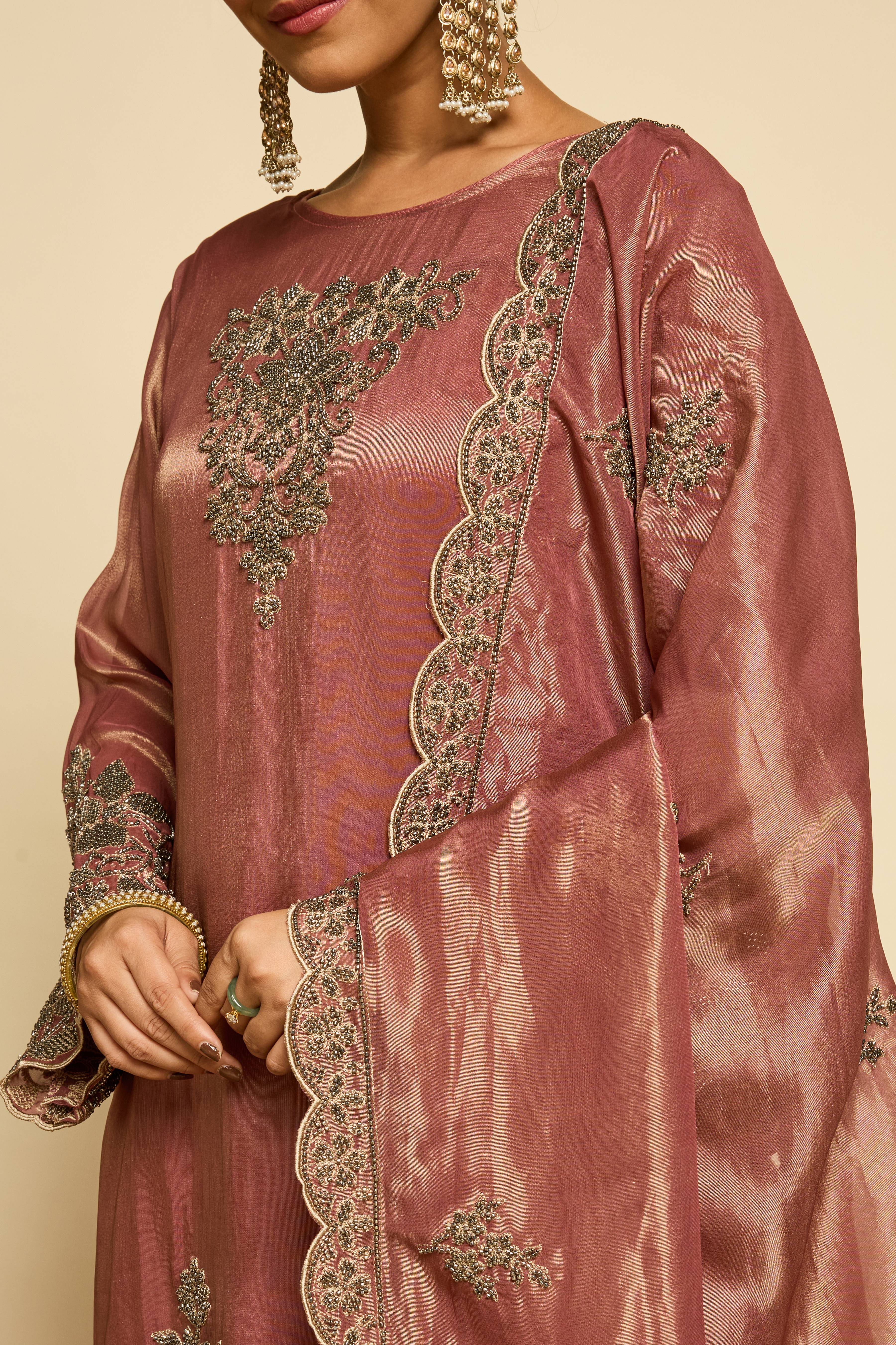 Malang Old Rose Sharara Set