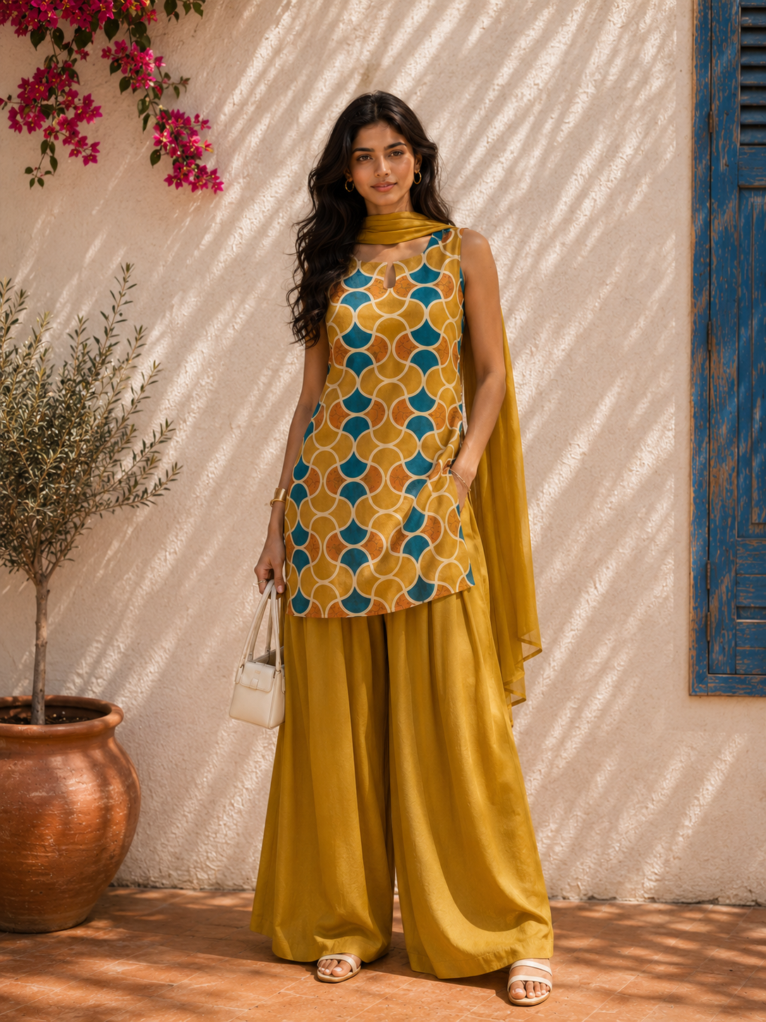 Aahista Amber Farshi Set with Dupatta 1