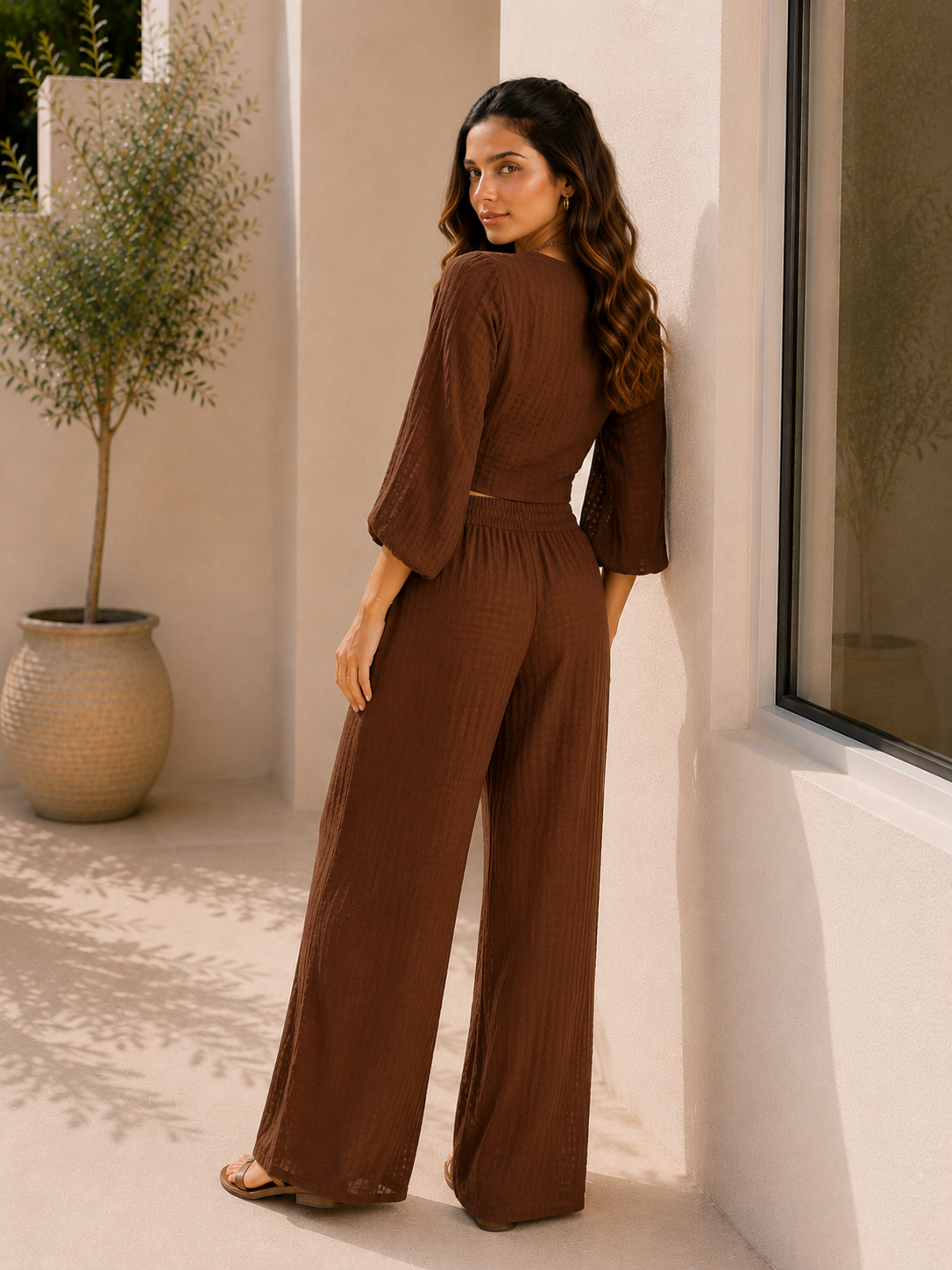 Amalfi Brown Tie-Front Co-Ord Set 5
