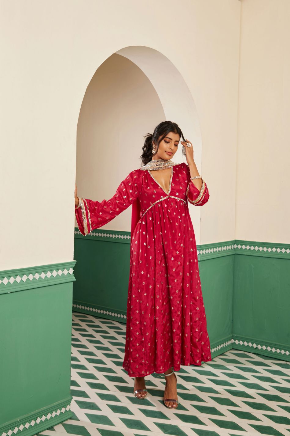 Sajda Fuchsia Pink Anarkali Dress