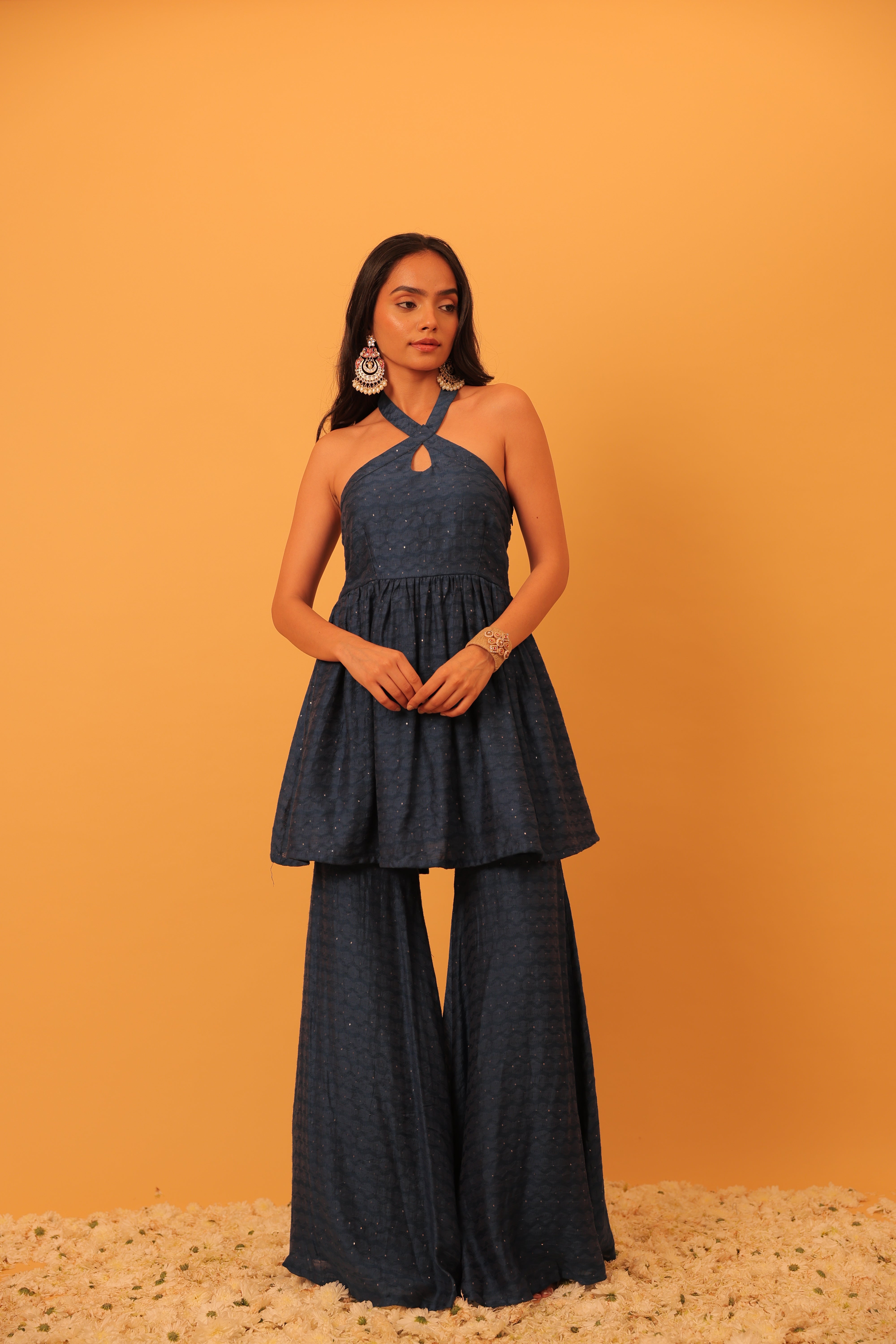 Alaya Mehfil Azure Blue Peplum Kurta Set