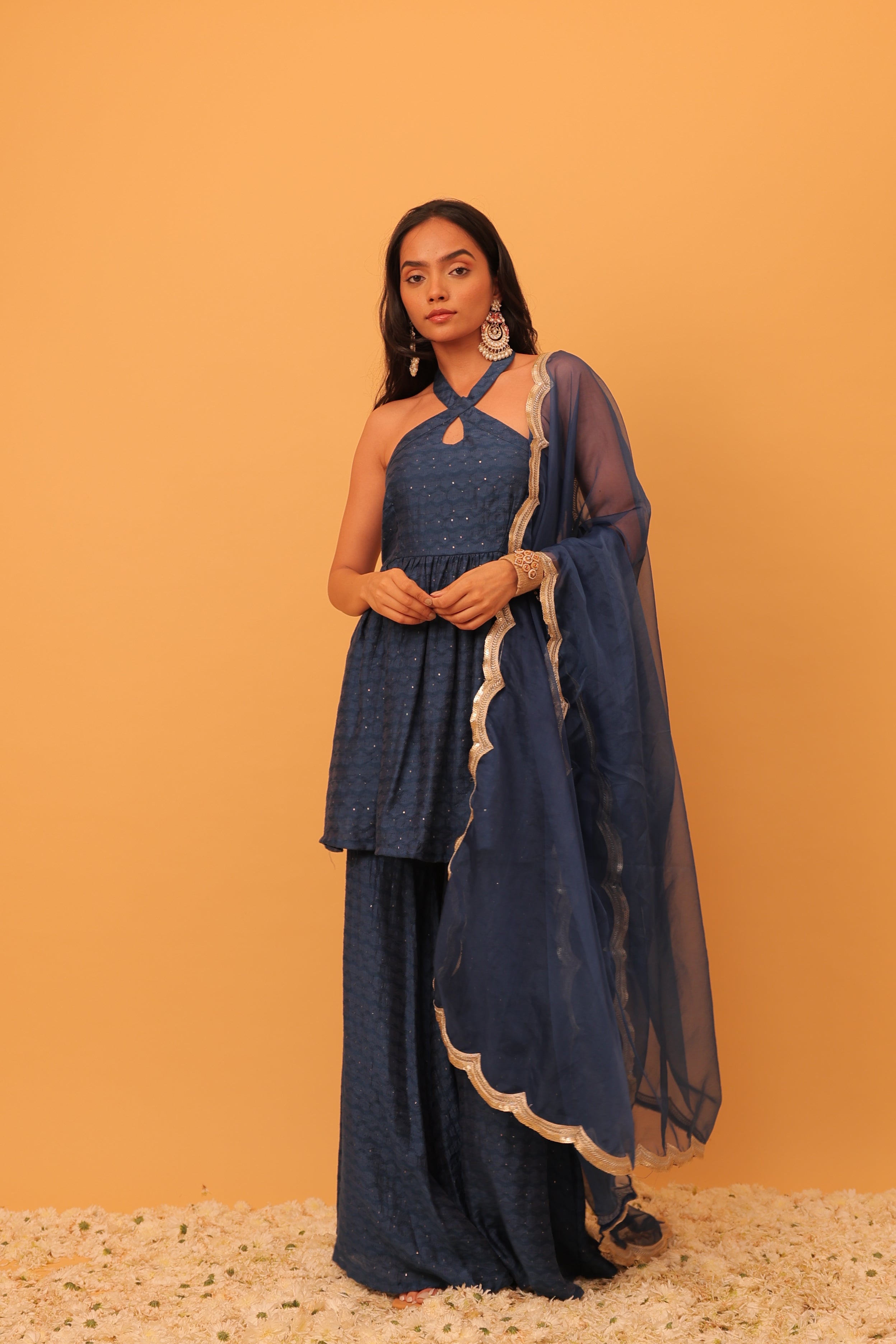 Alaya Mehfil Azure Blue Peplum Kurta Set