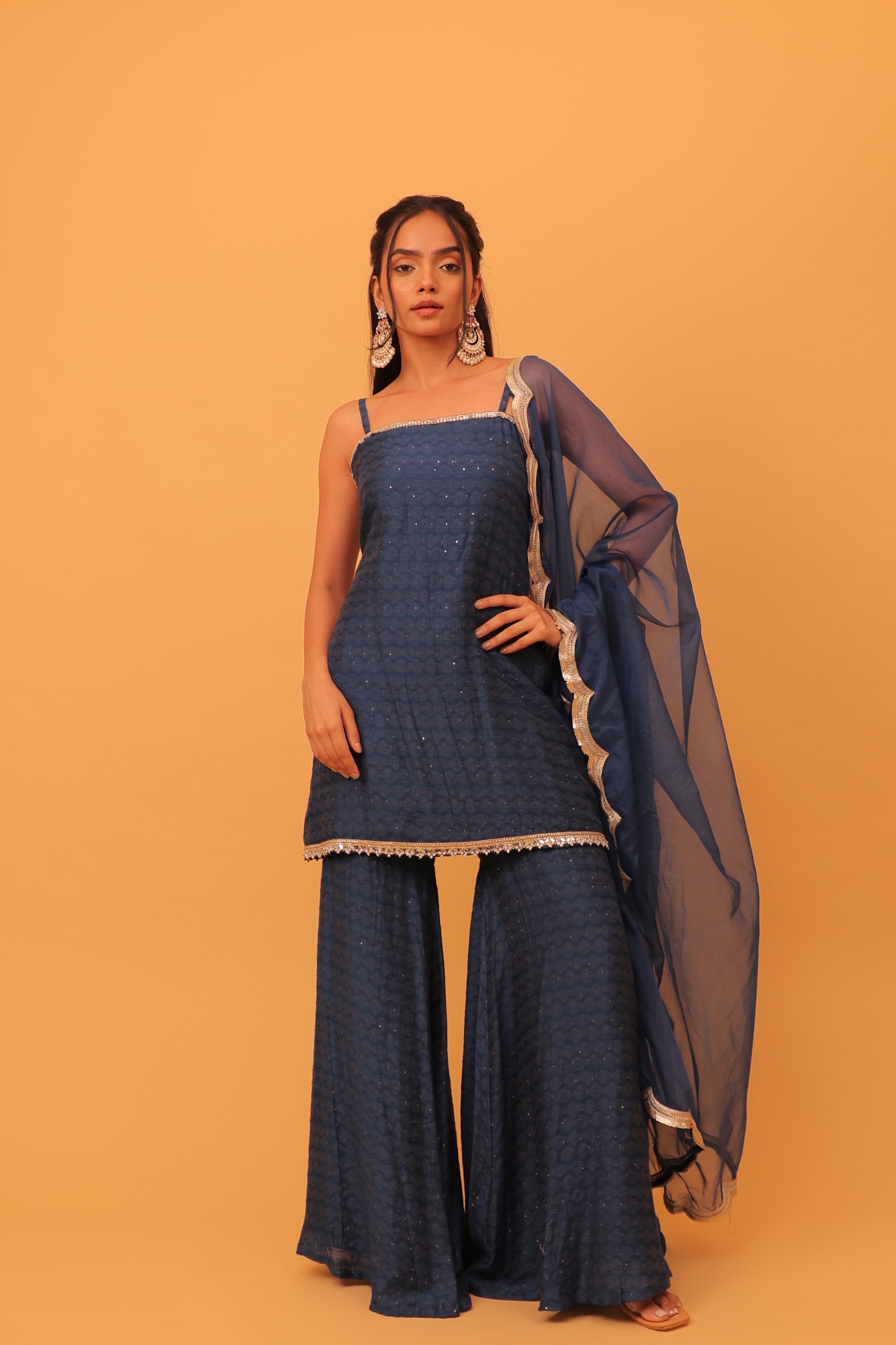 Alaya Mehfil Azure Blue Cami Kurta Set