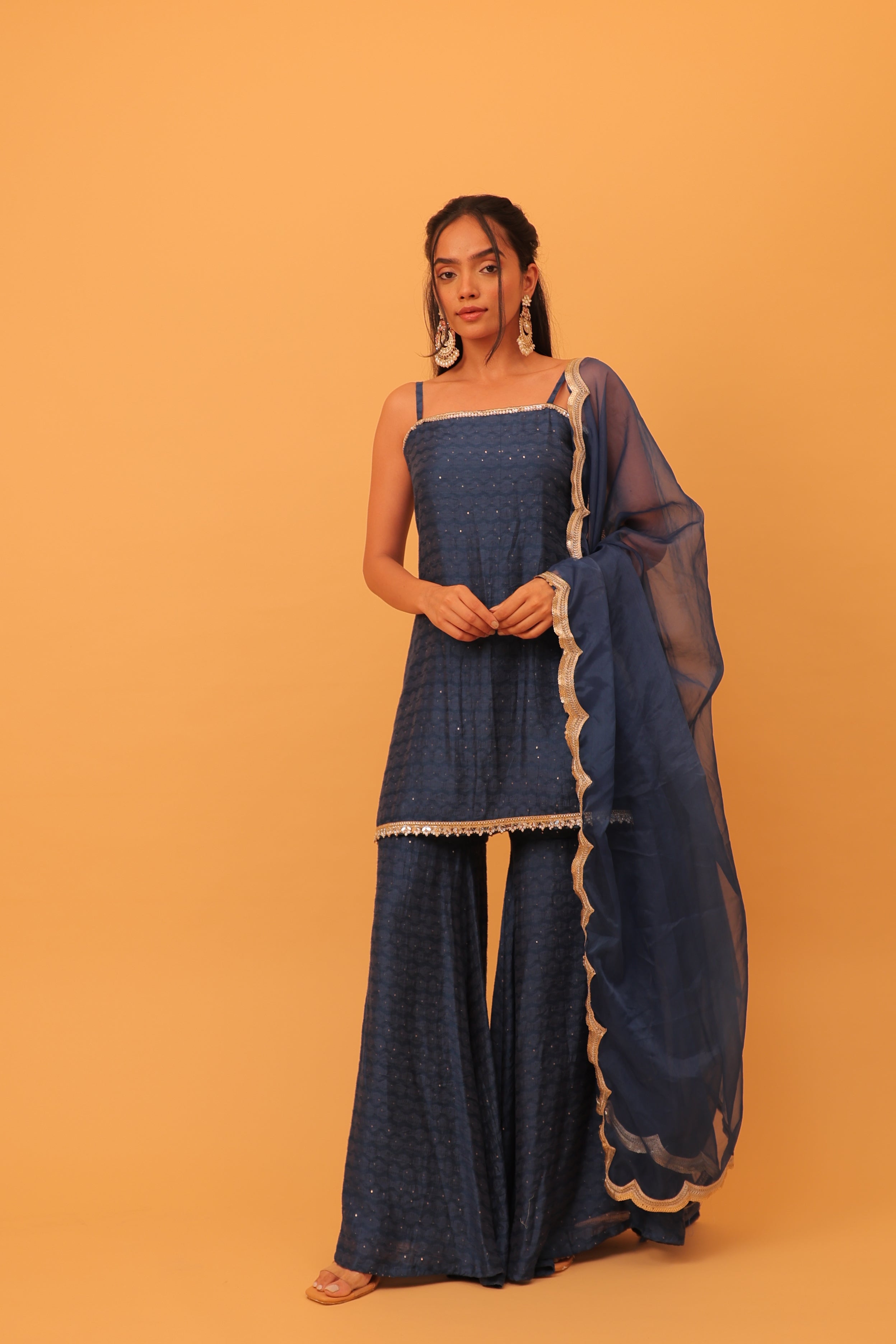 Alaya Mehfil Azure Blue Cami Kurta Set