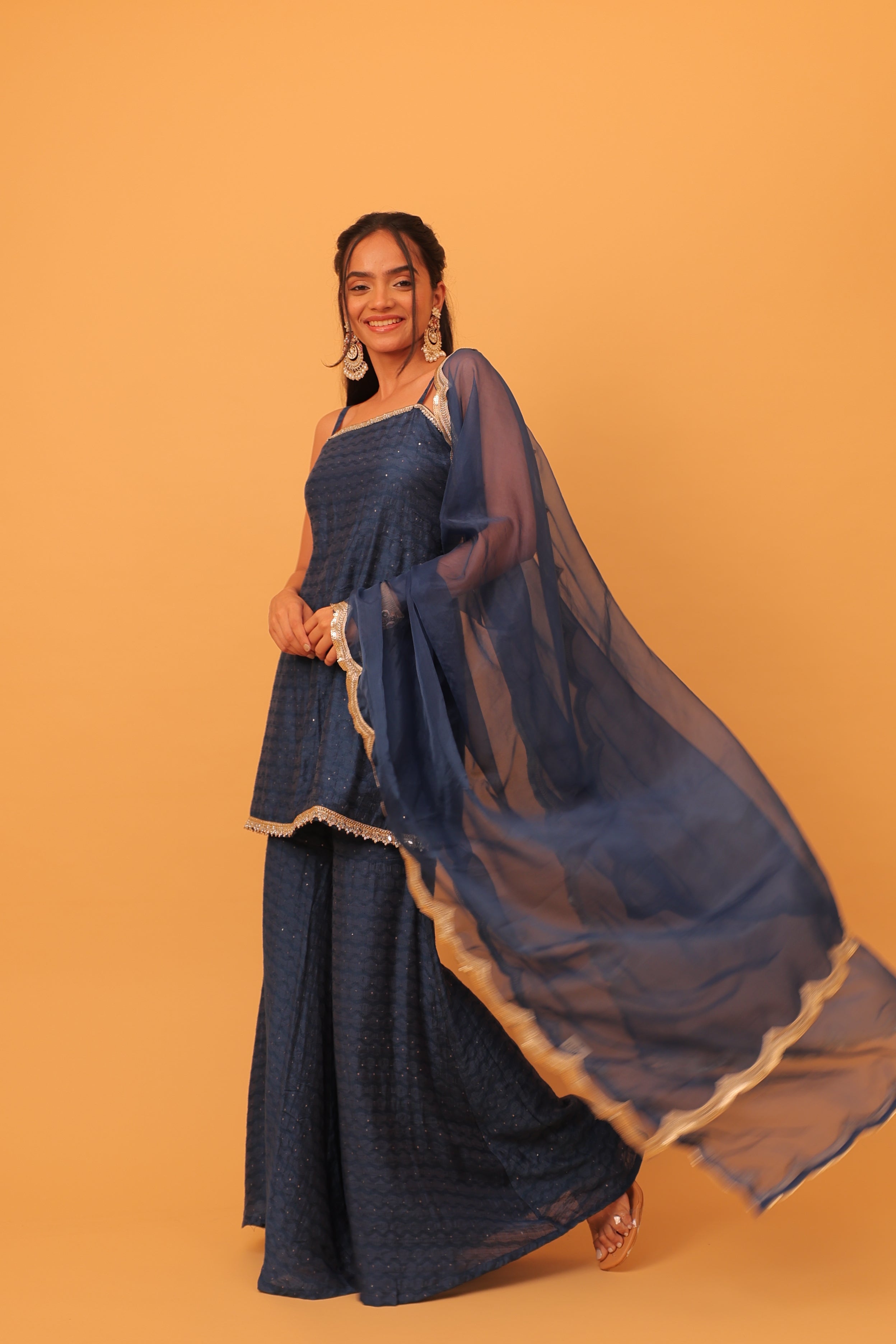 Alaya Mehfil Azure Blue Cami Kurta Set