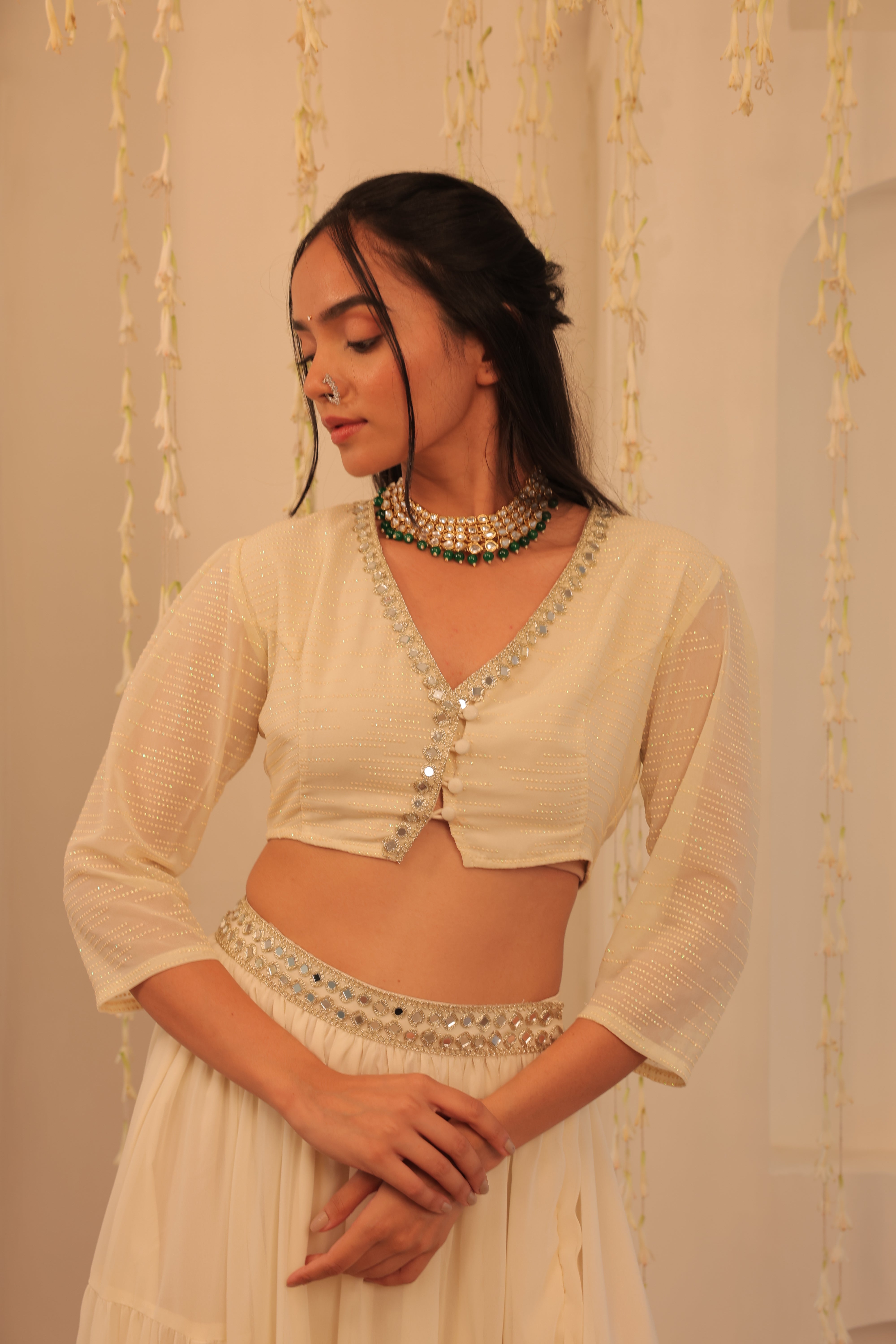 Alaya Mehfil Ivory Lehenga Set