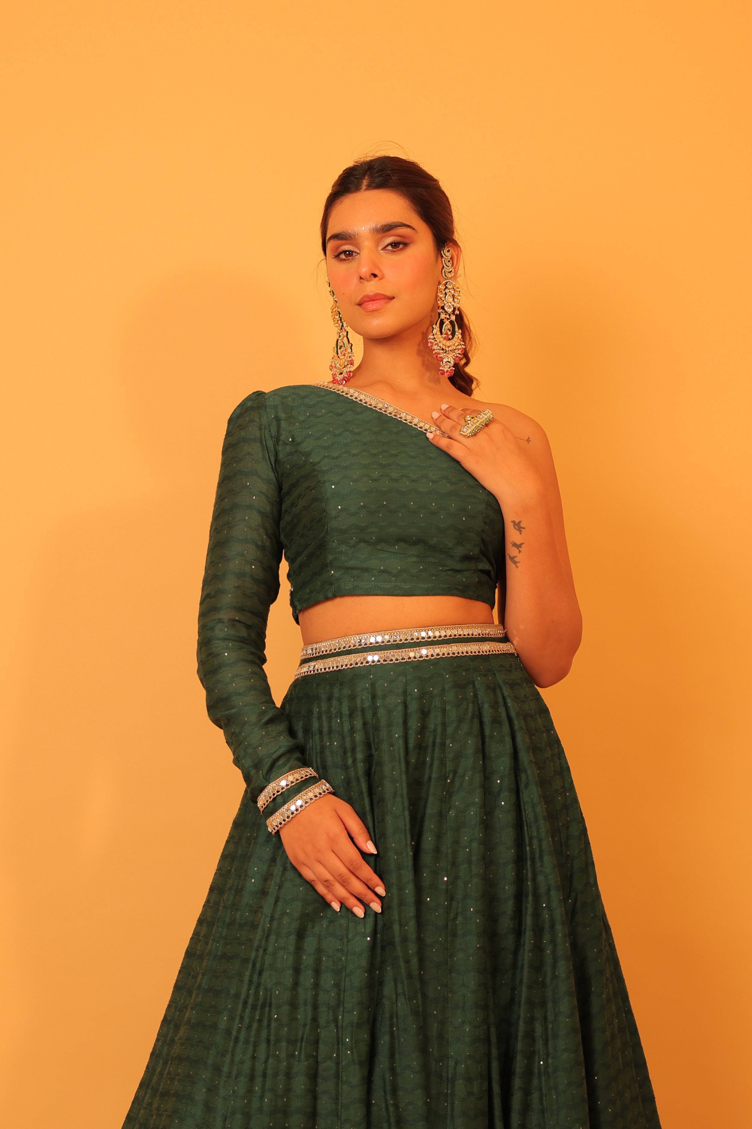 Alaya Mehfil Ruby Green Lehenga Set