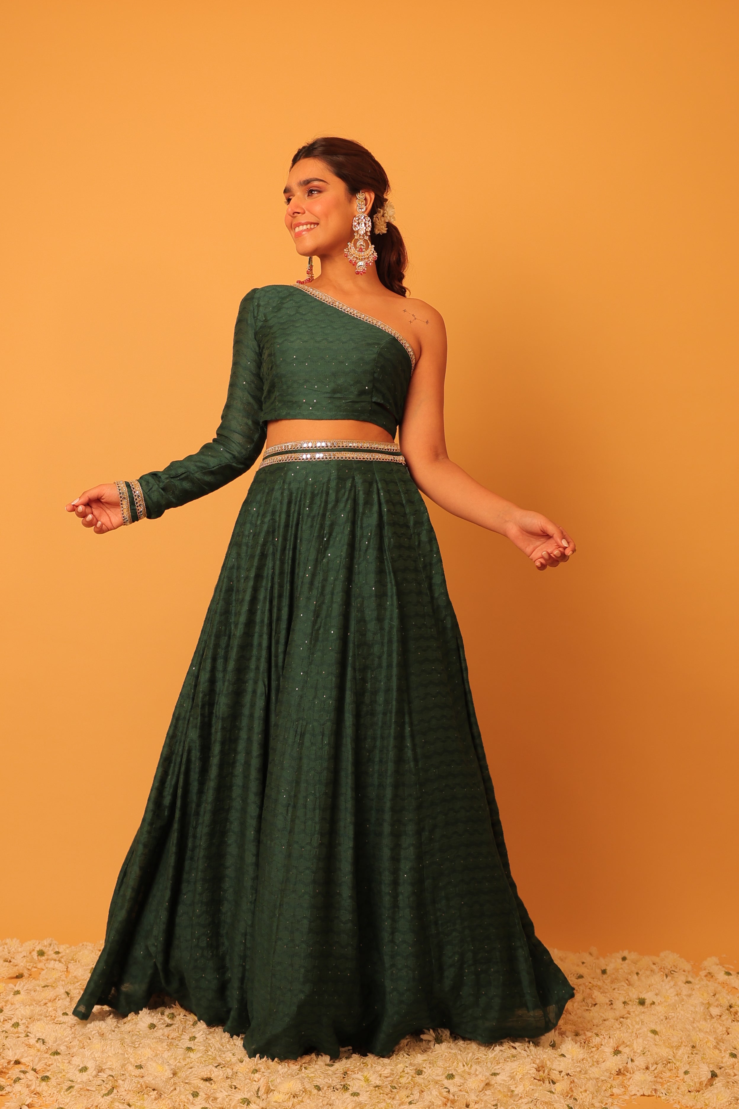 Alaya Mehfil Ruby Green Lehenga Set