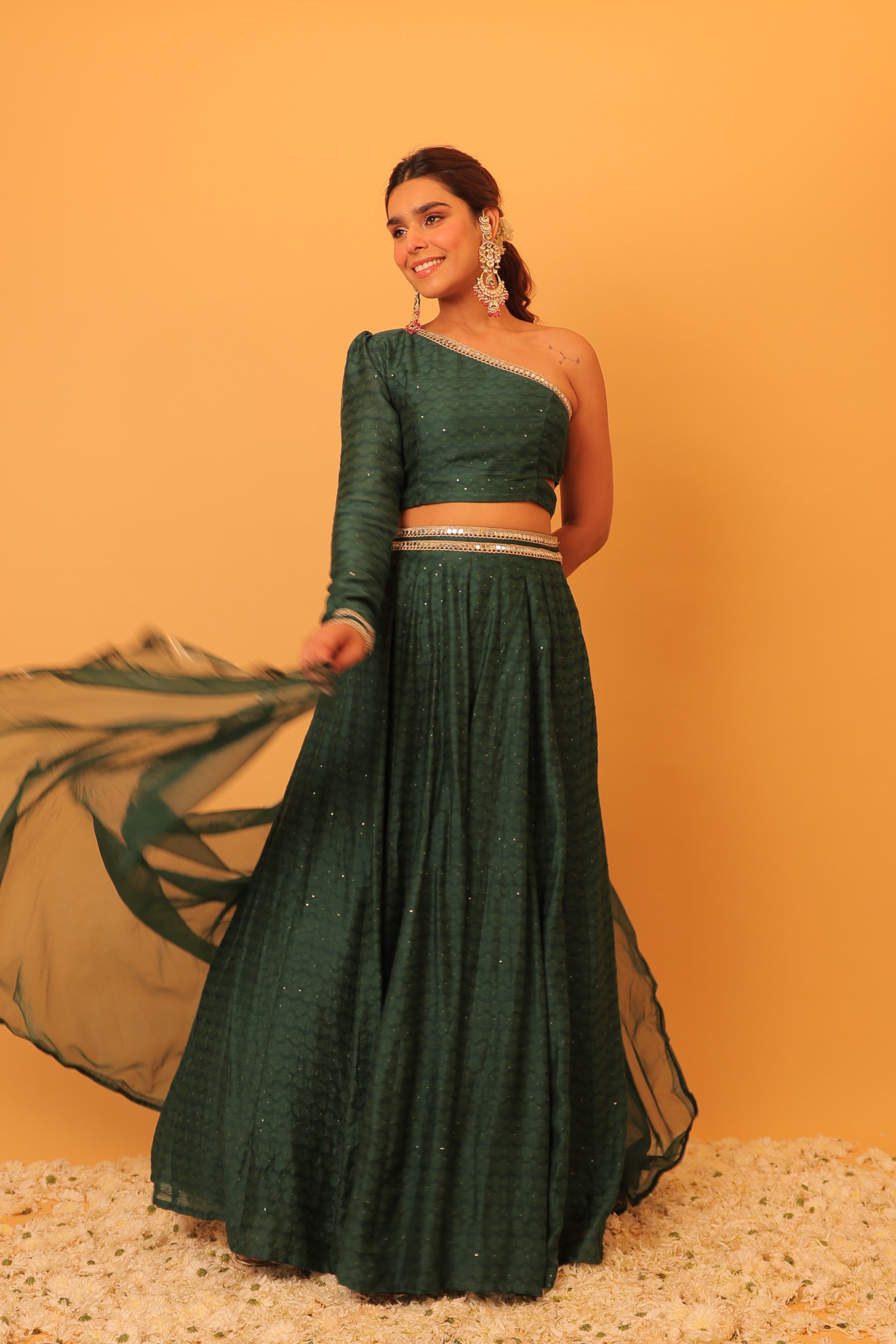 Alaya Mehfil Ruby Green Lehenga Set