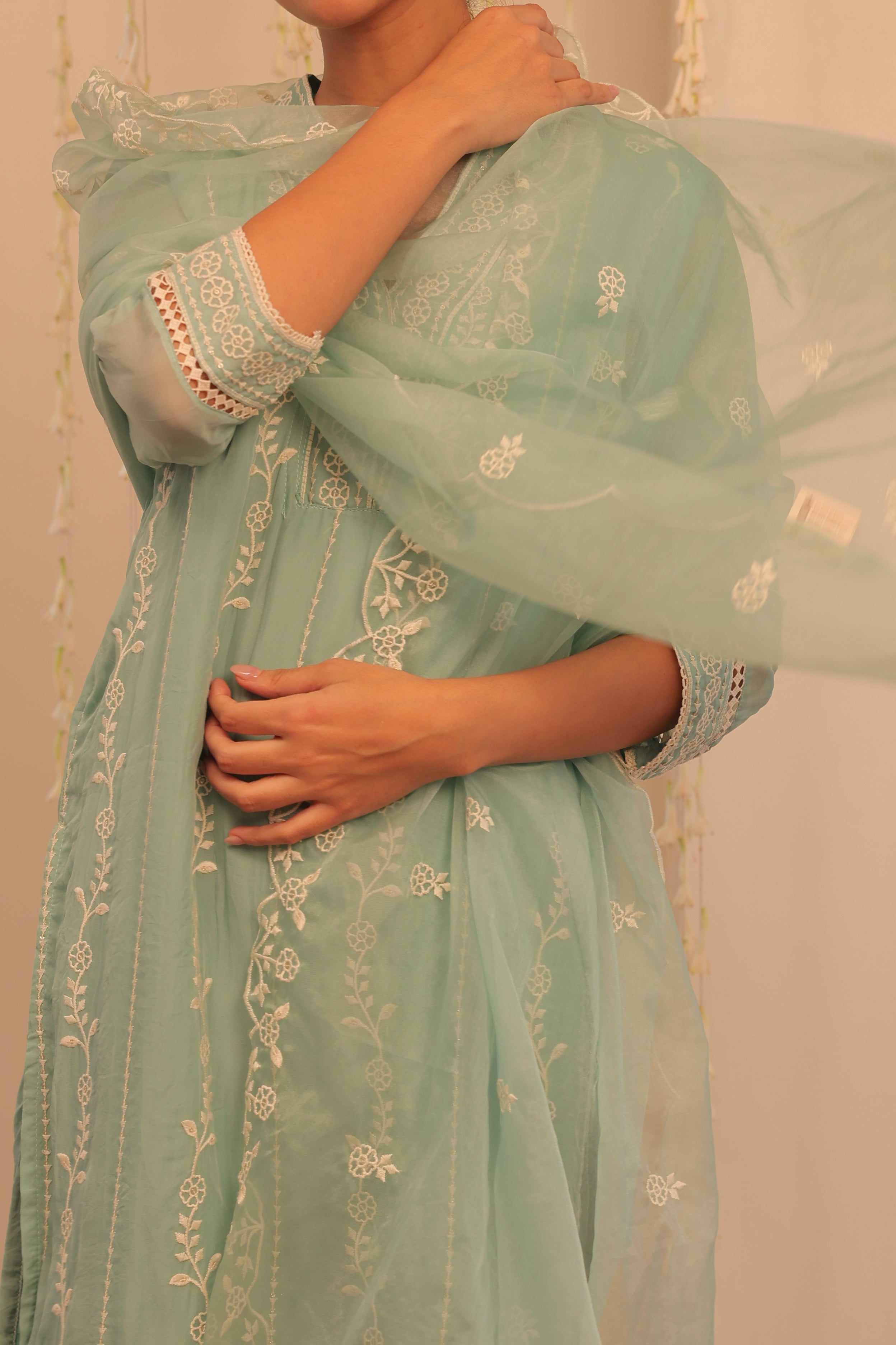 Alaya Mehfil Aqua Blue Kurta Set