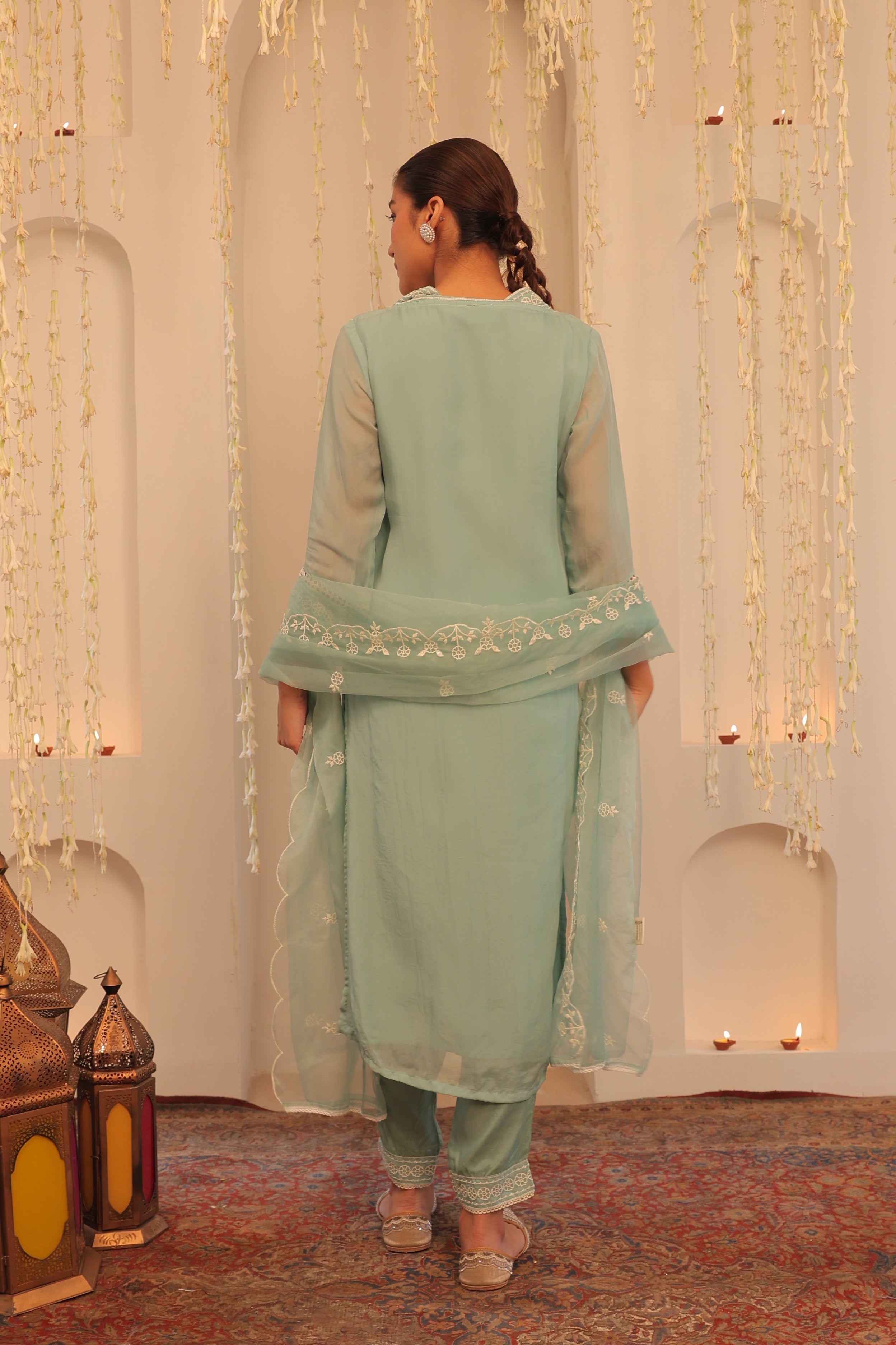 Alaya Mehfil Aqua Blue Kurta Set