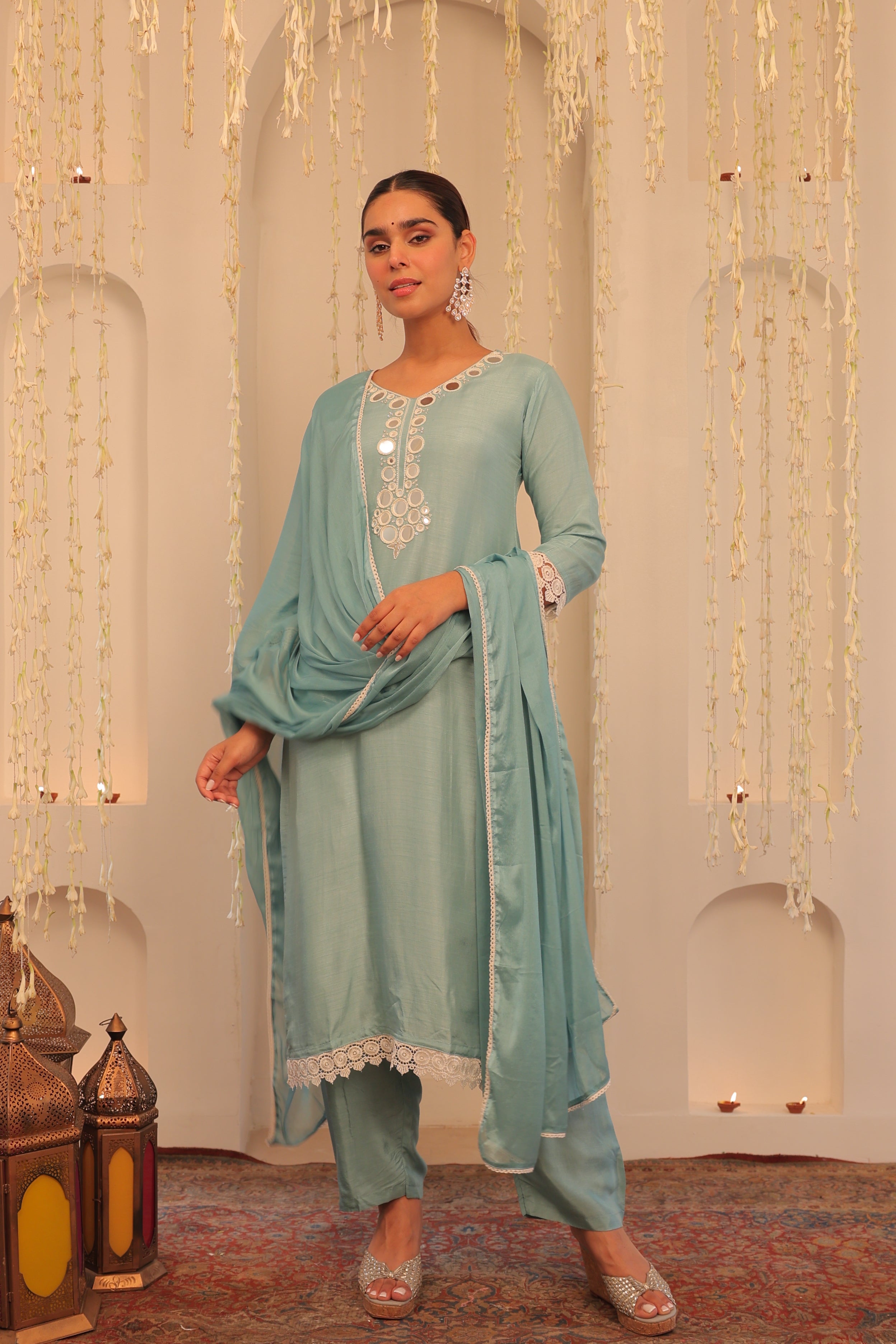 Alaya Mehfil Breeze Blue Kurta Set