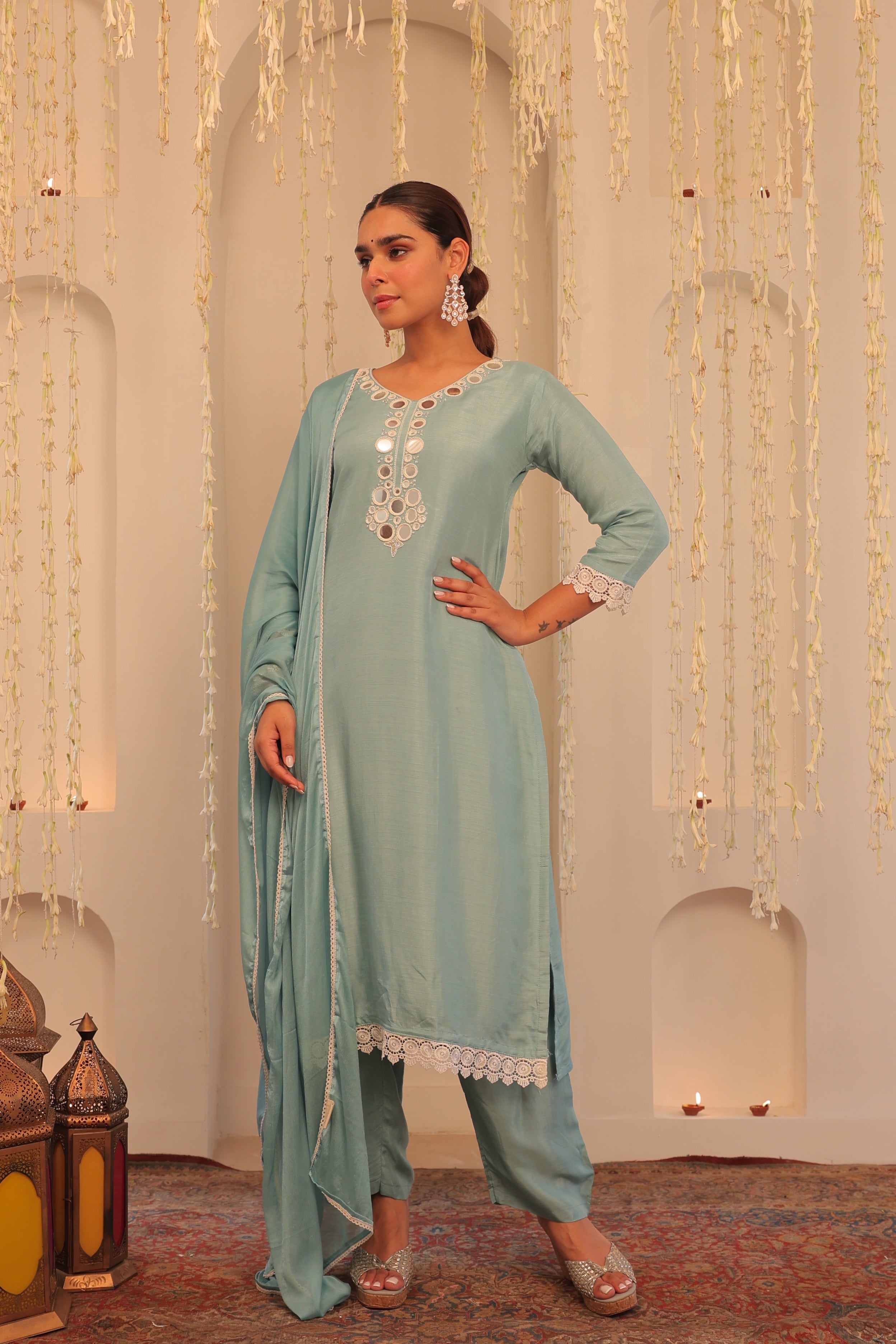 Alaya Mehfil Breeze Blue Kurta Set