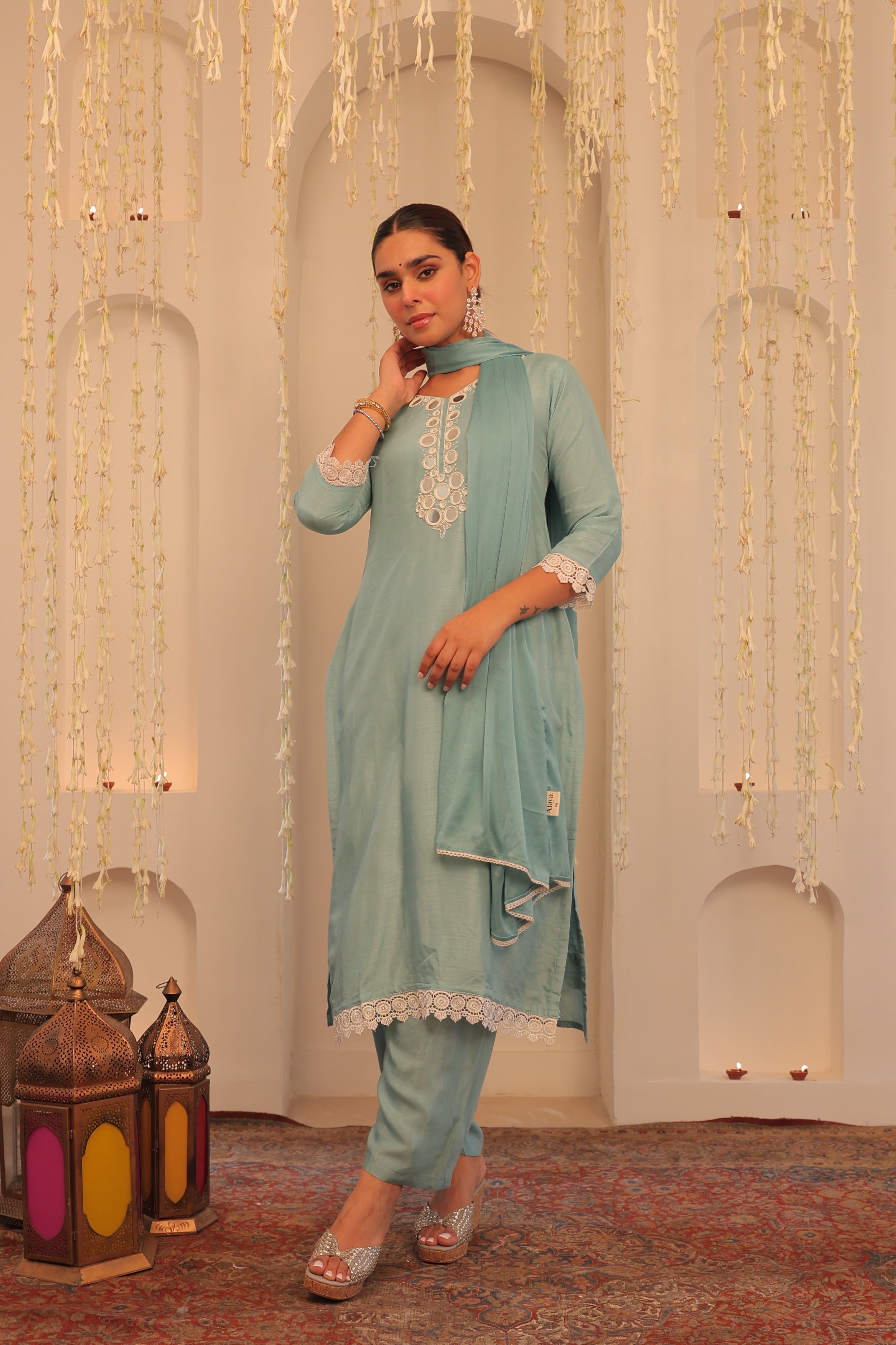 Alaya Mehfil Breeze Blue Kurta Set