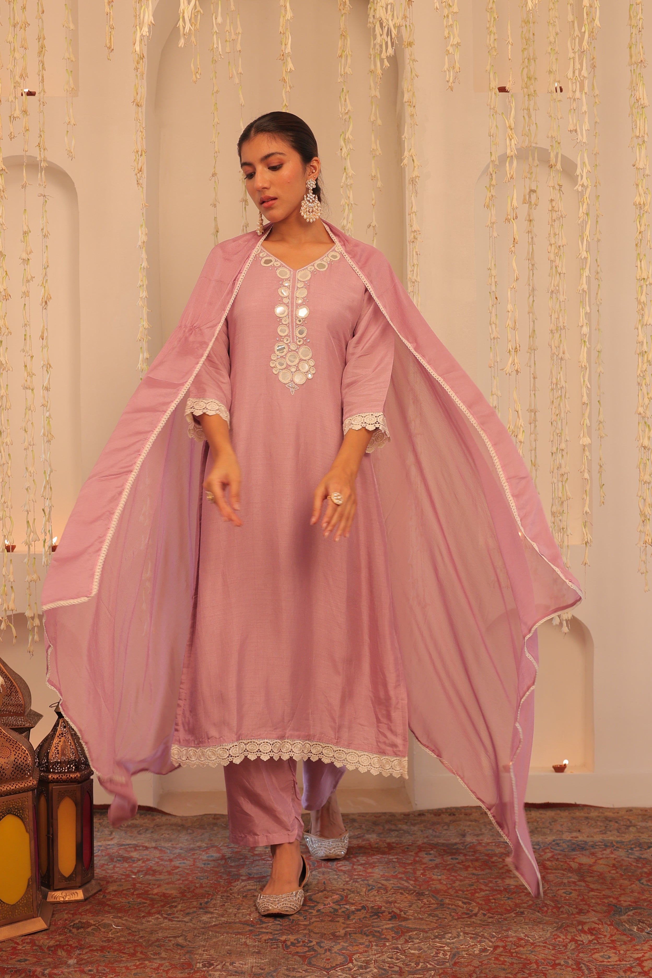 Alaya Mehfil Lavender Kurta Set